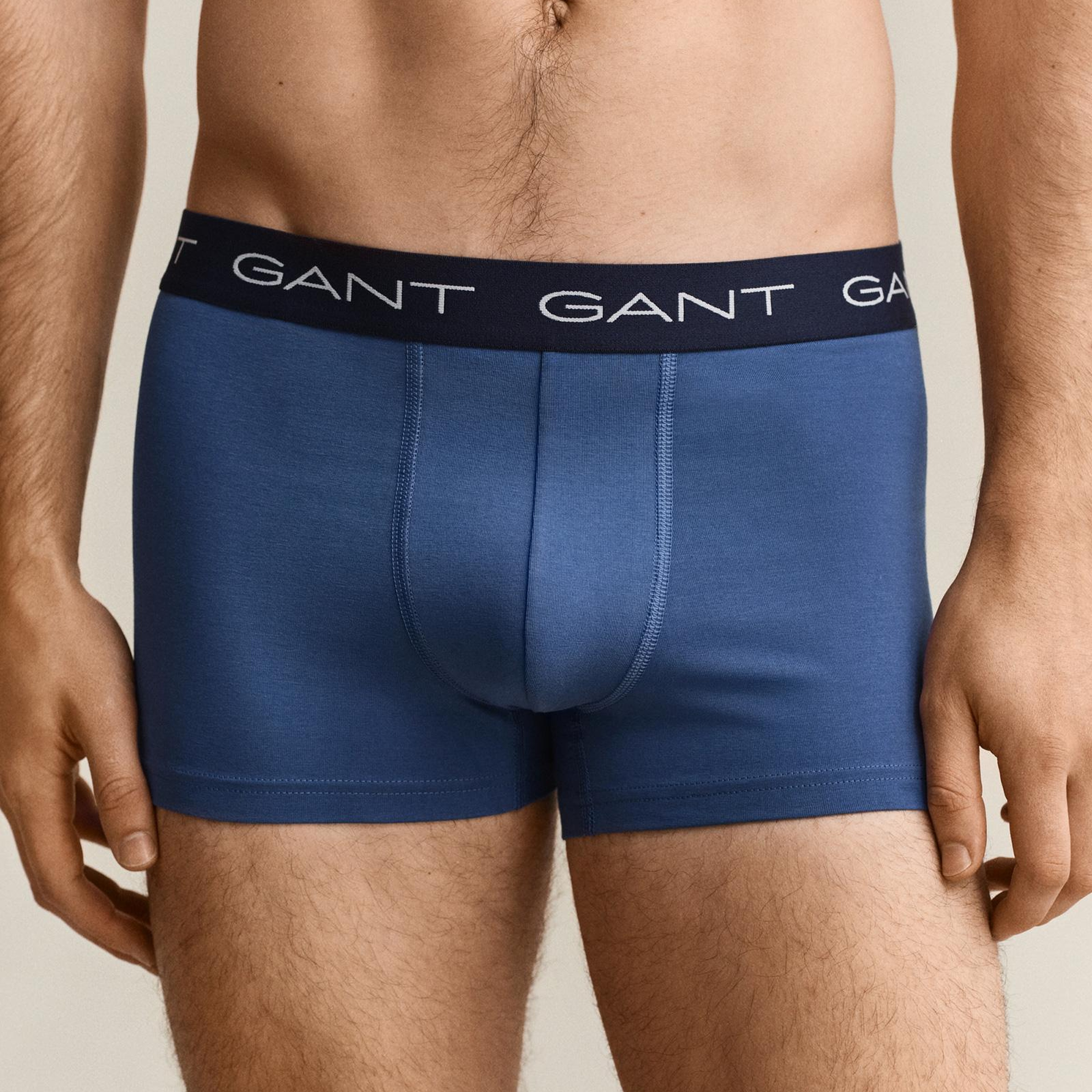 GANT Erkek Mavi Düz Boxer