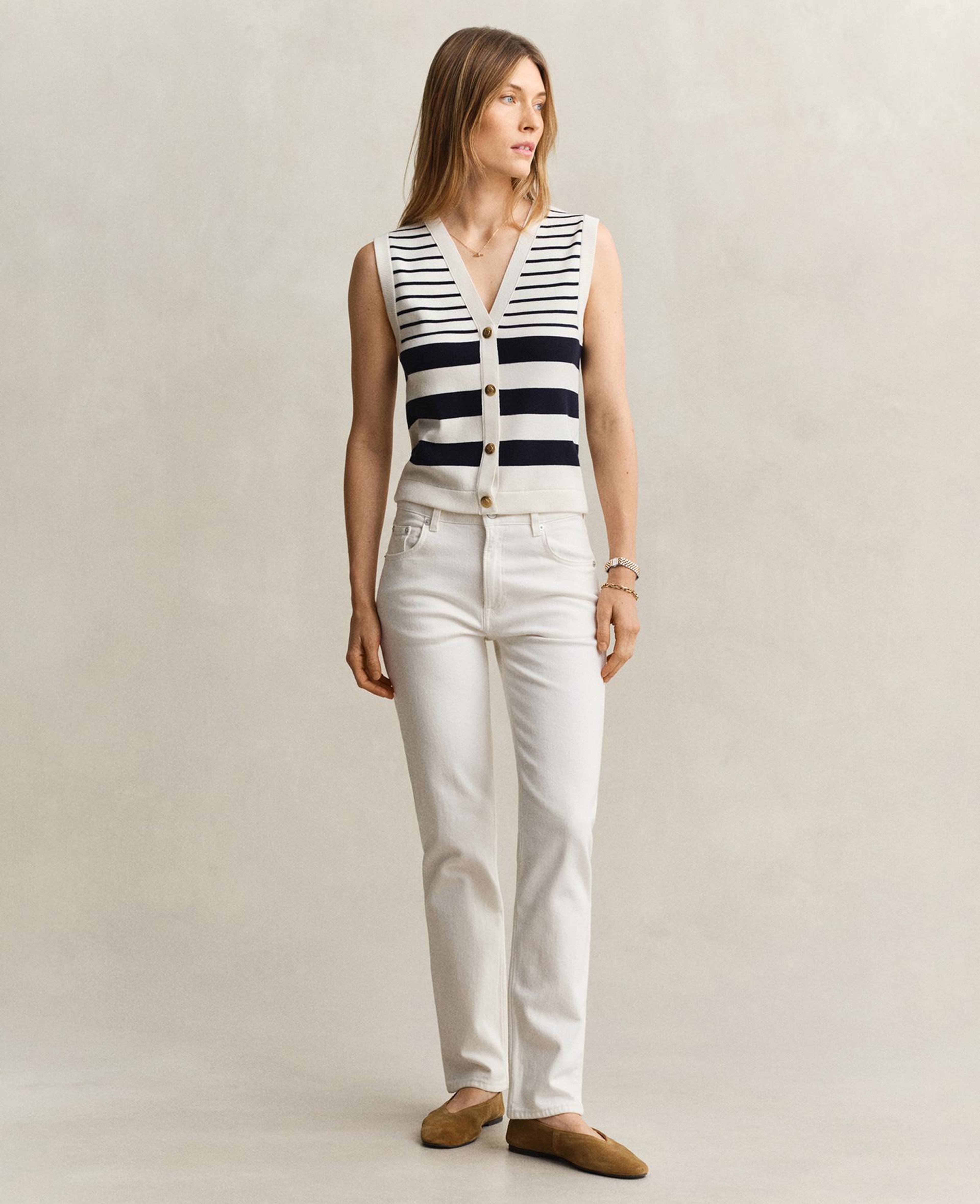 GANT Kadın Beyaz Regular Fit Jean
