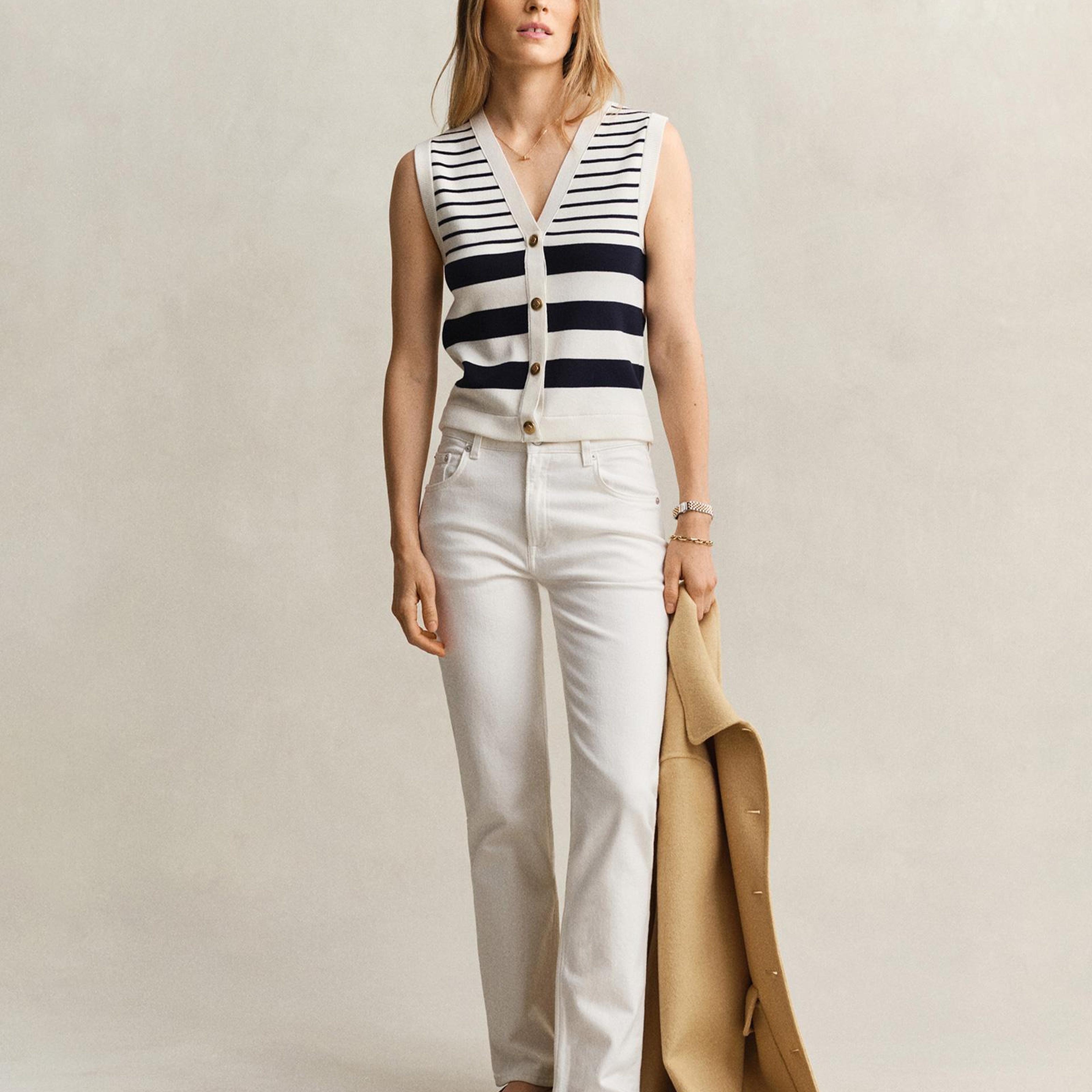 GANT Kadın Beyaz Regular Fit Jean