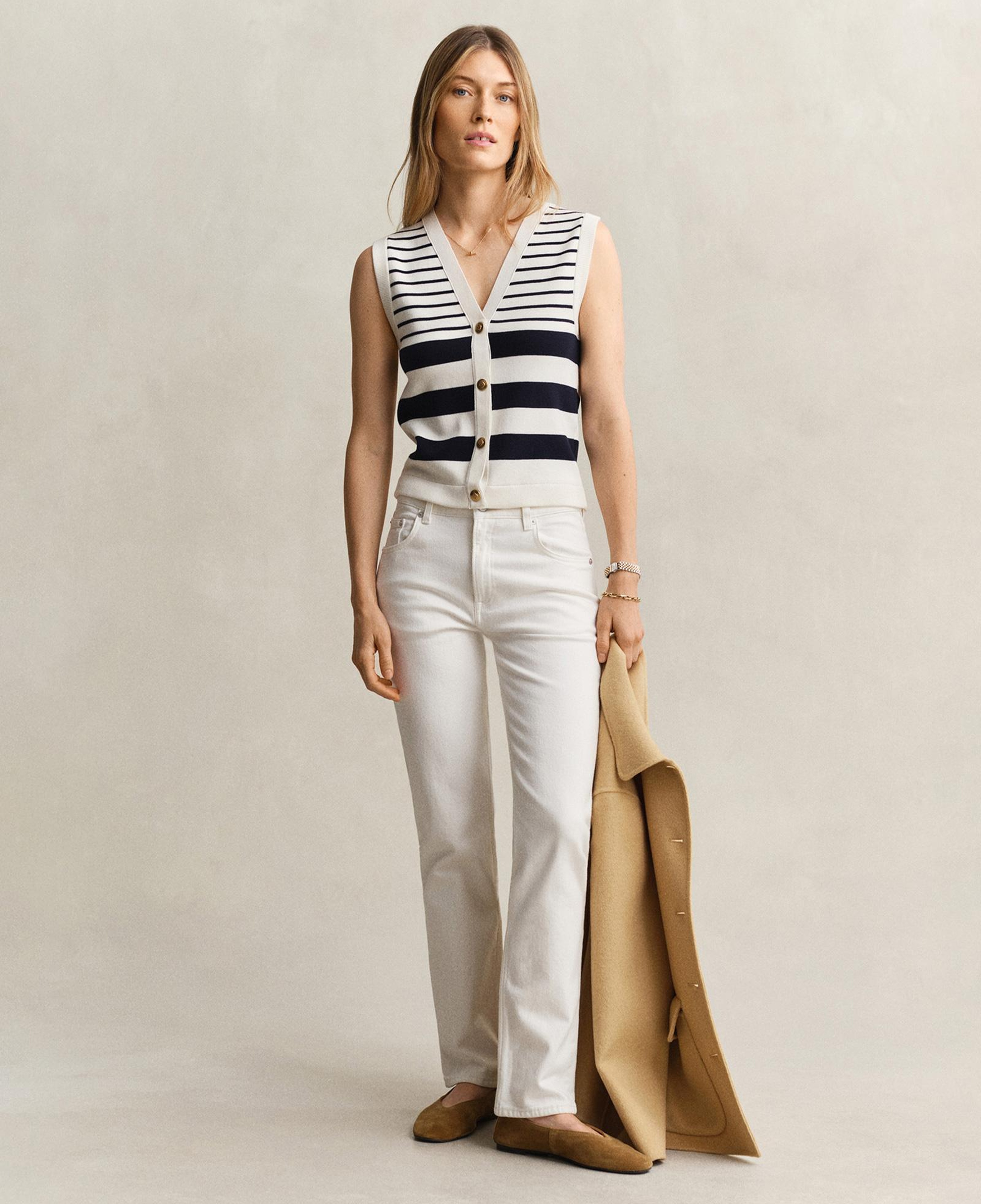 GANT Kadın Beyaz Regular Fit Jean