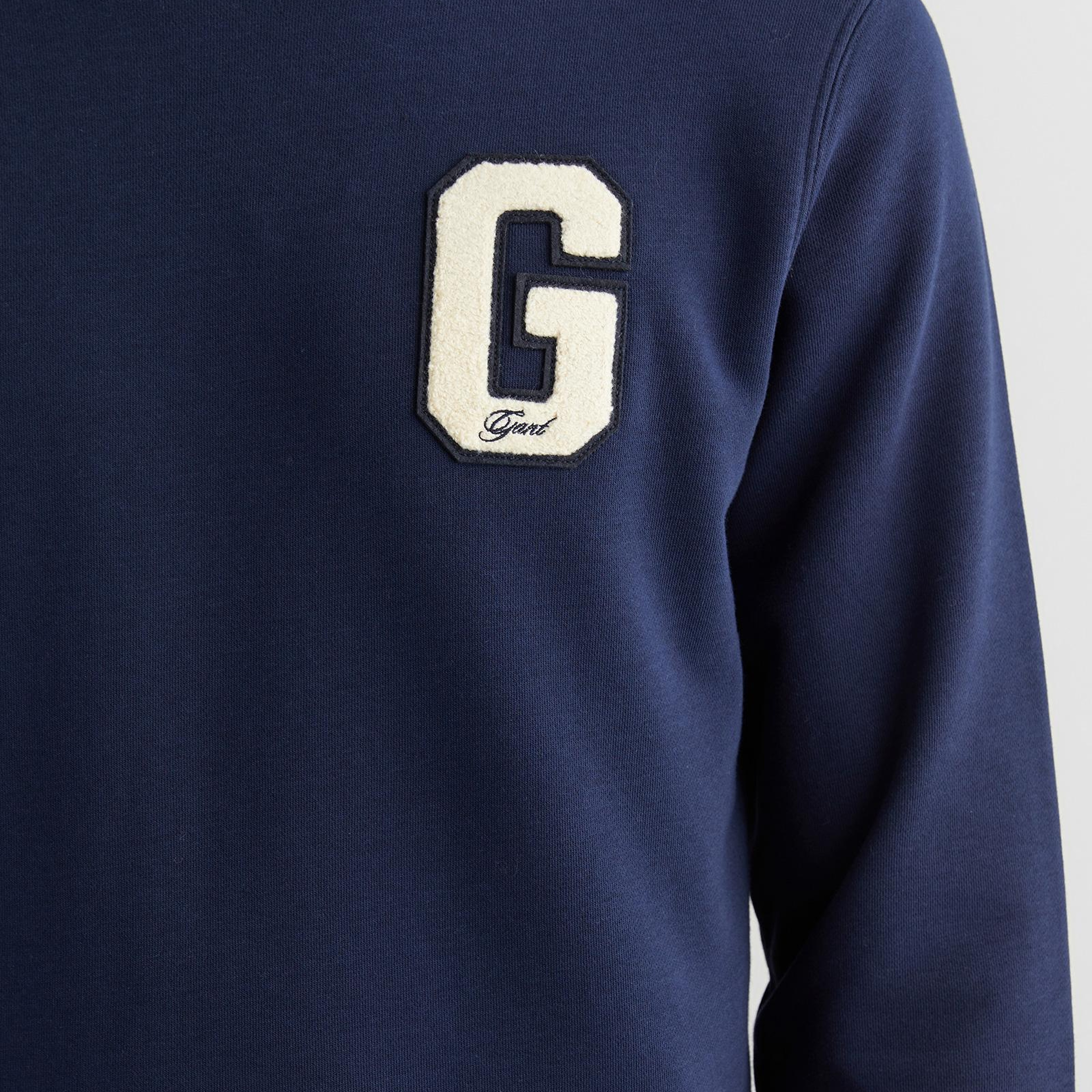 GANT Erkek Lacivert Regular Fit Bisiklet Yaka Logolu Sweatshirt