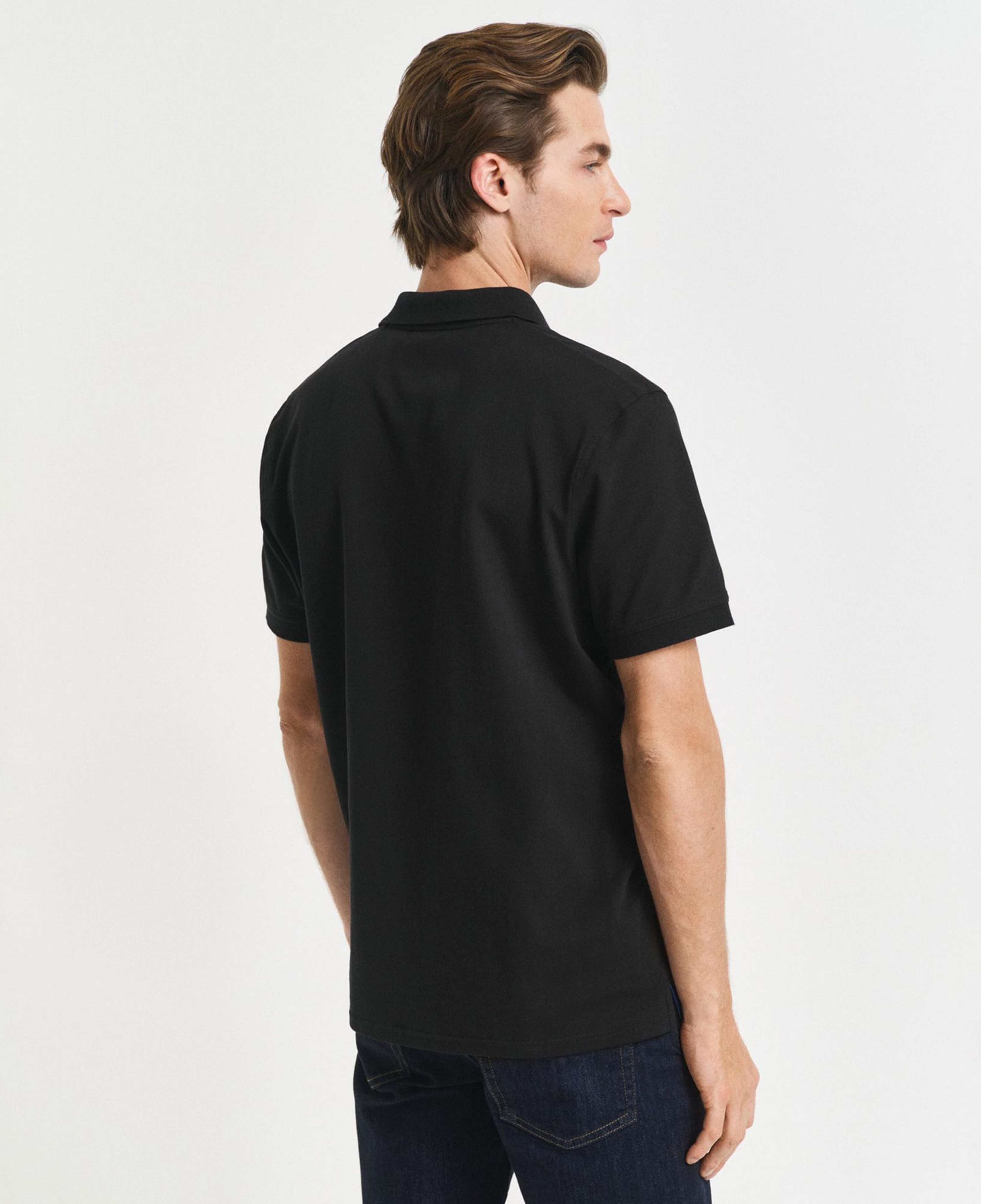 GANT Erkek Siyah Regular Fit Polo Yaka T-Shirt