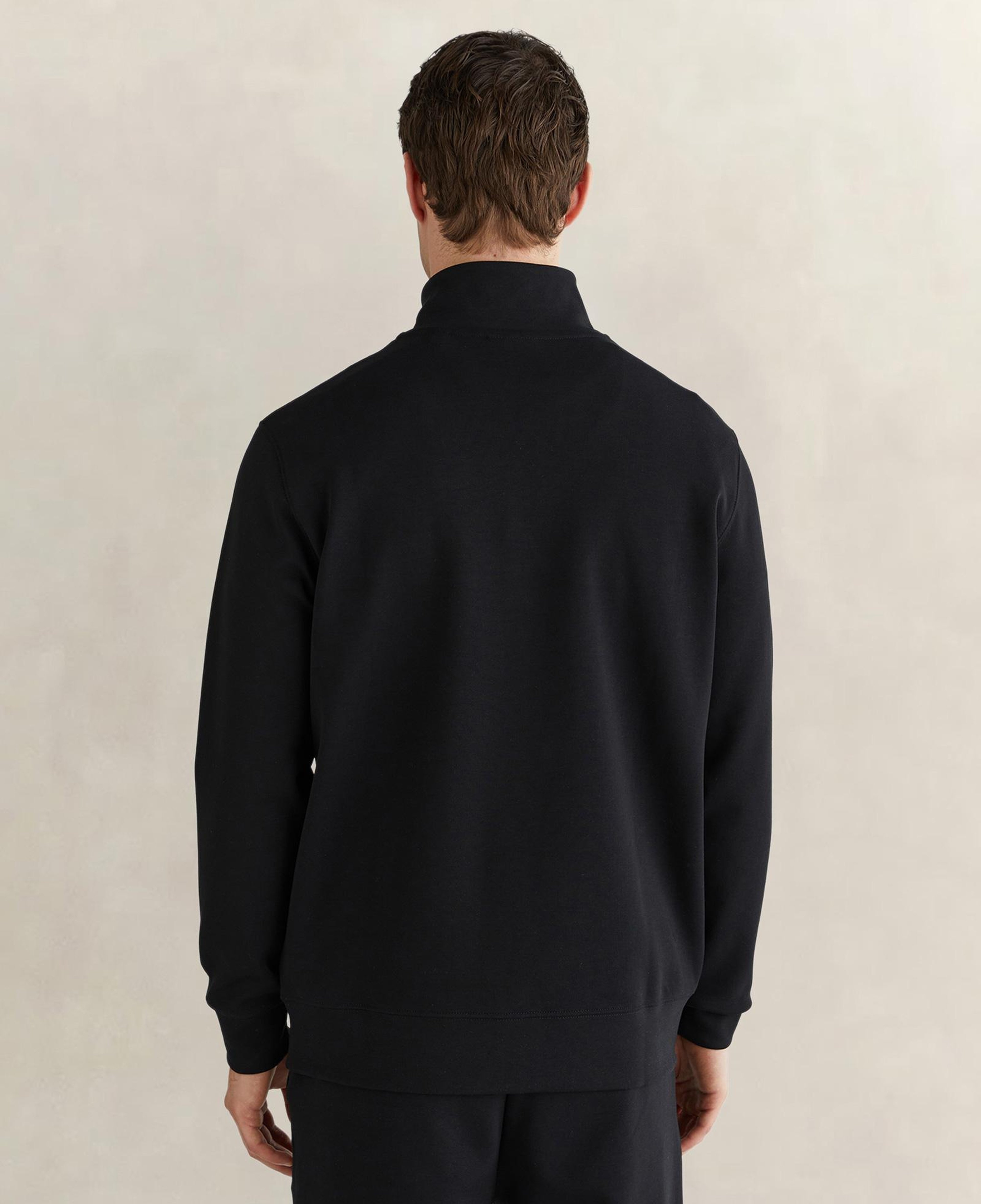 GANT Erkek Siyah Relaxed Fit Yarım Fermuarlı Logolu Sweatshirt