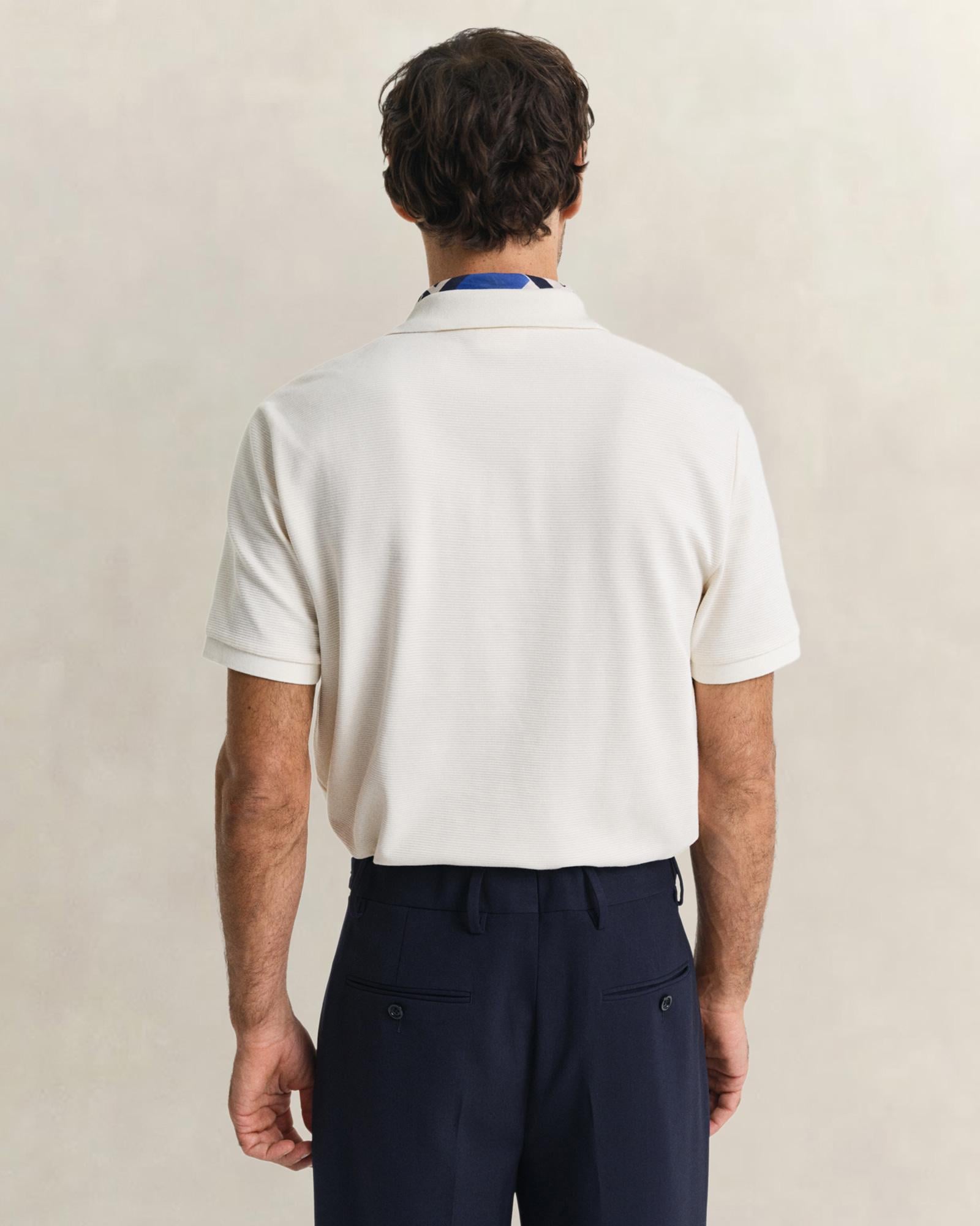 GANT Erkek Krem Regular Fit Logolu Polo Yaka T-Shirt