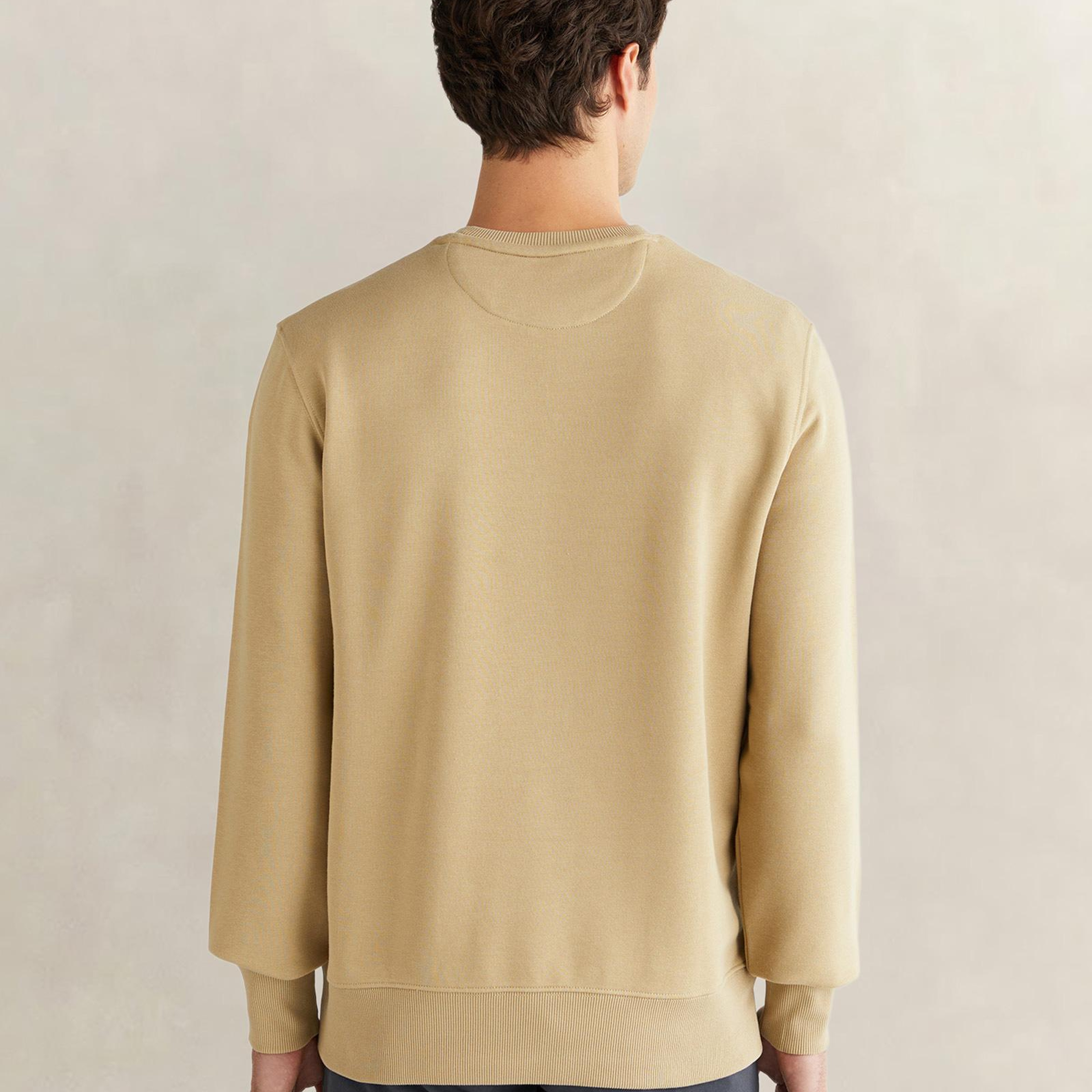 GANT Erkek Bej Regular Fit Bisiklet Yaka Sweatshirt