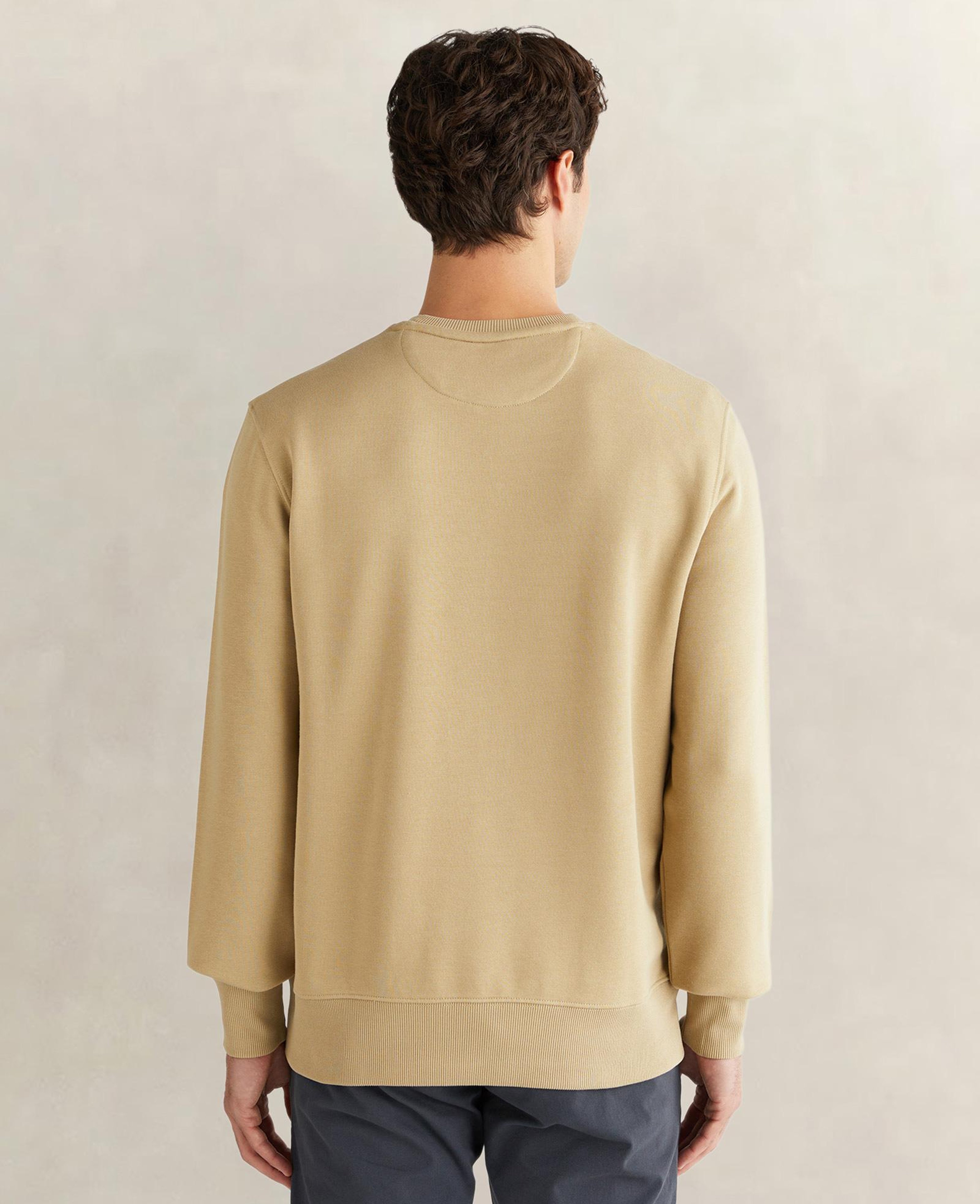 GANT Erkek Bej Regular Fit Bisiklet Yaka Sweatshirt