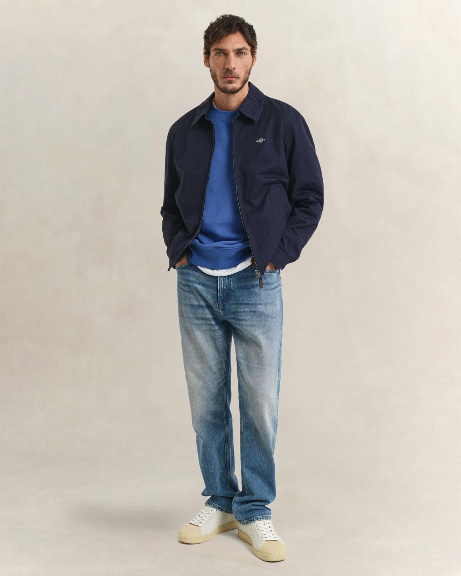 GANT Erkek Mavi Regular Fit Bisiklet Yaka Sweatshirt