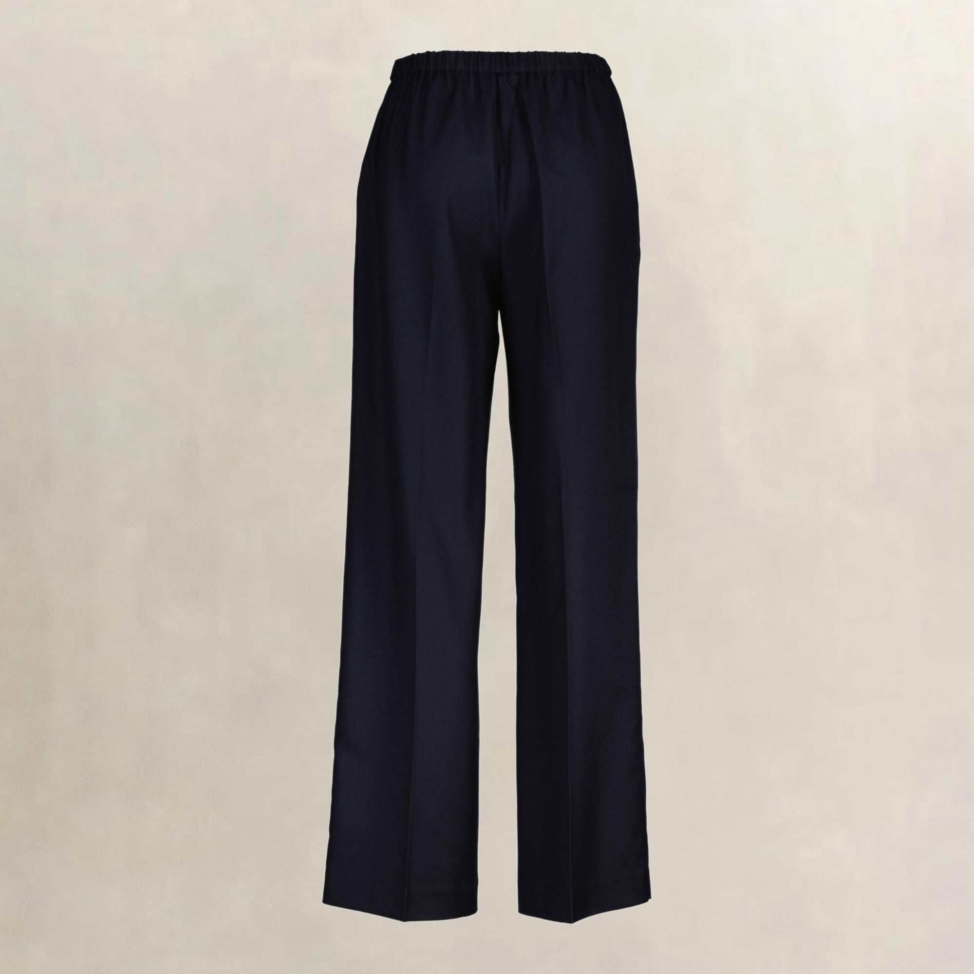 GANT Kadın Lacivert Relaxed Fit Yün Pantolon