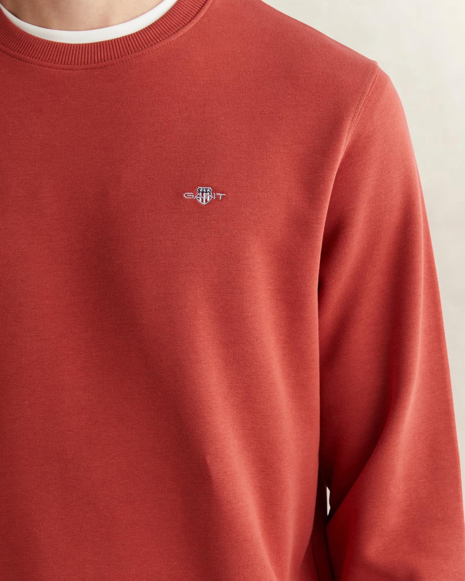 GANT Erkek Kırmızı Regular Fit Bisiklet Yaka Sweatshirt
