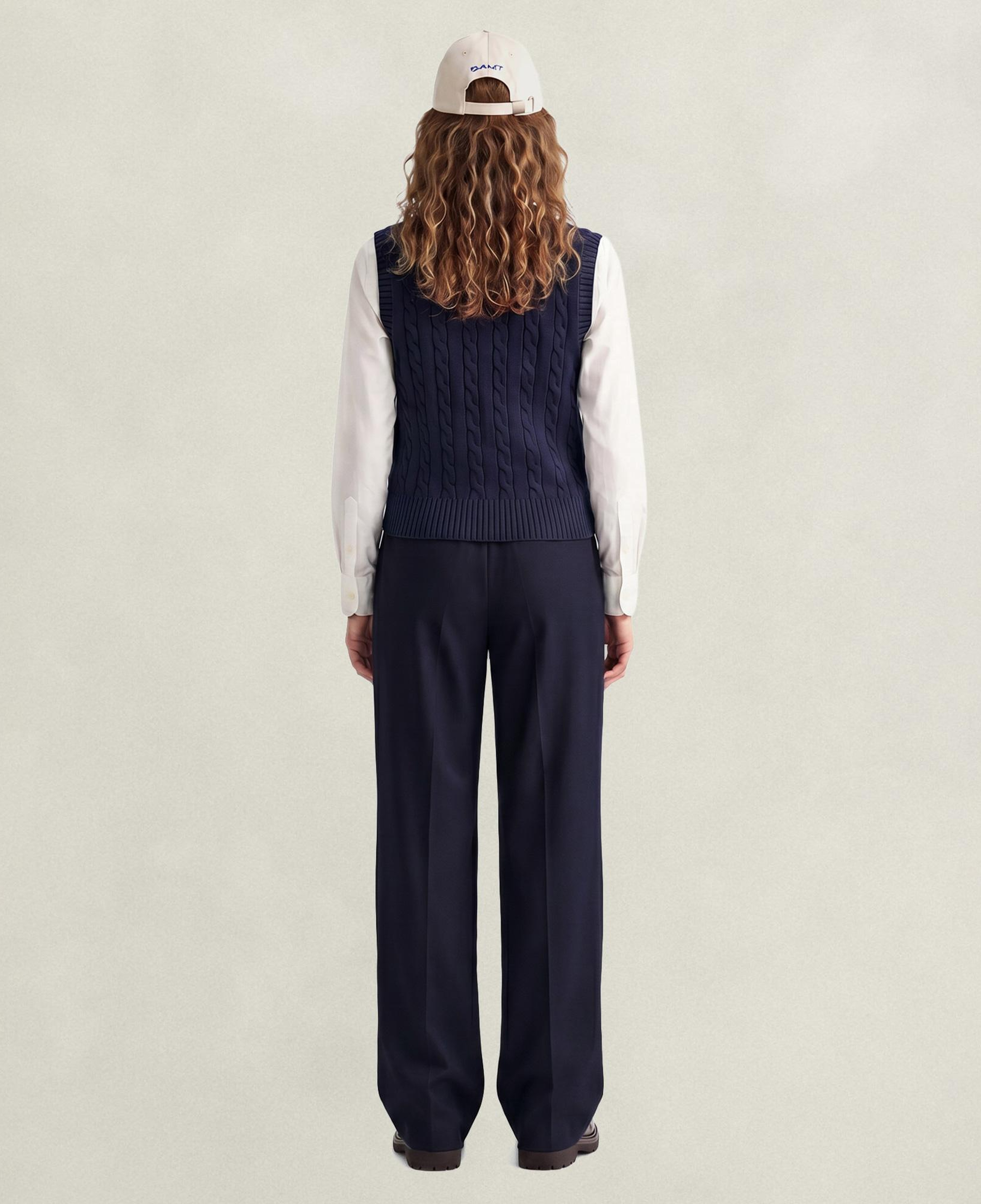 GANT Kadın Lacivert Relaxed Fit Yün Pantolon