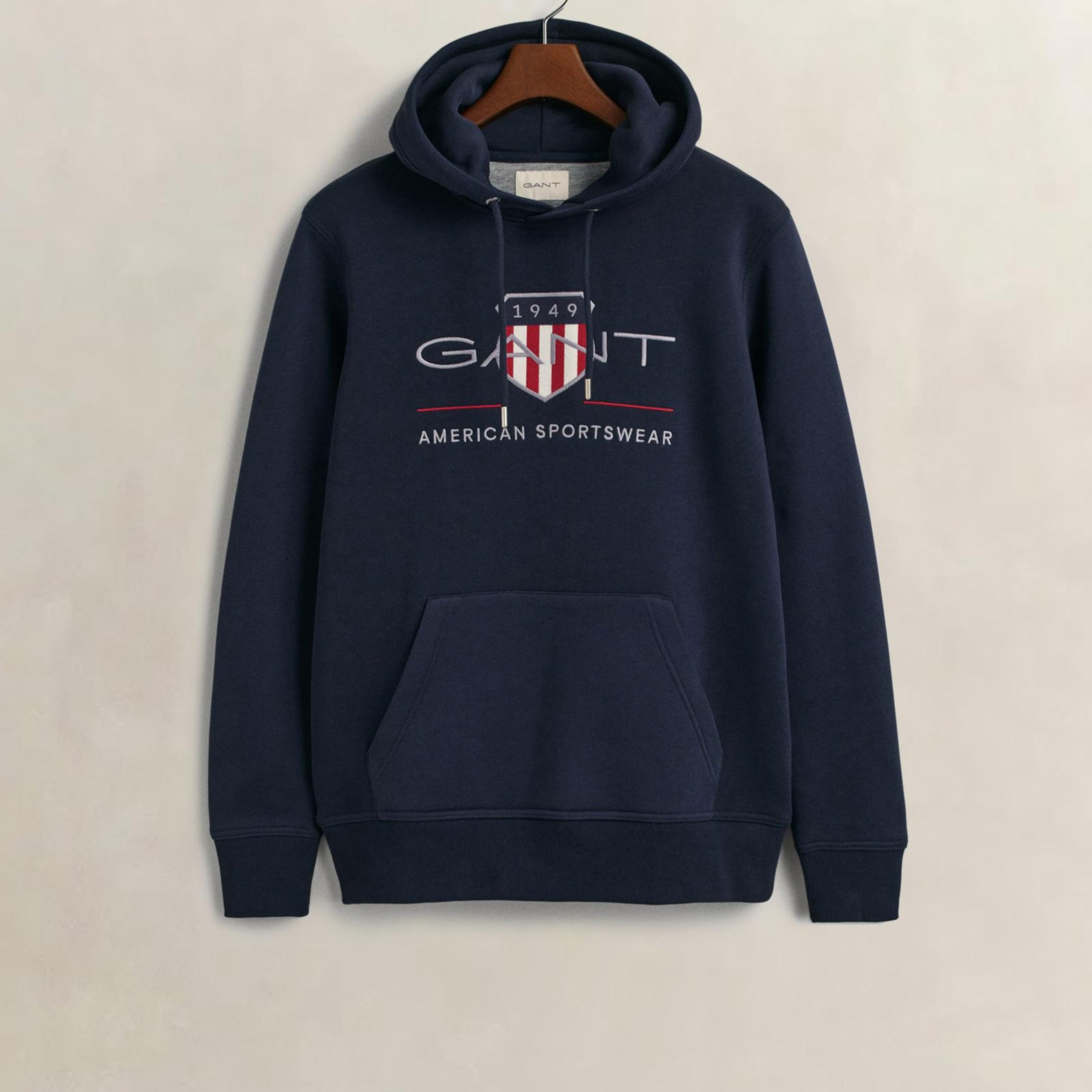 GANT Erkek Lacivert Regular Fit Kapüşonlu Logolu Sweatshirt