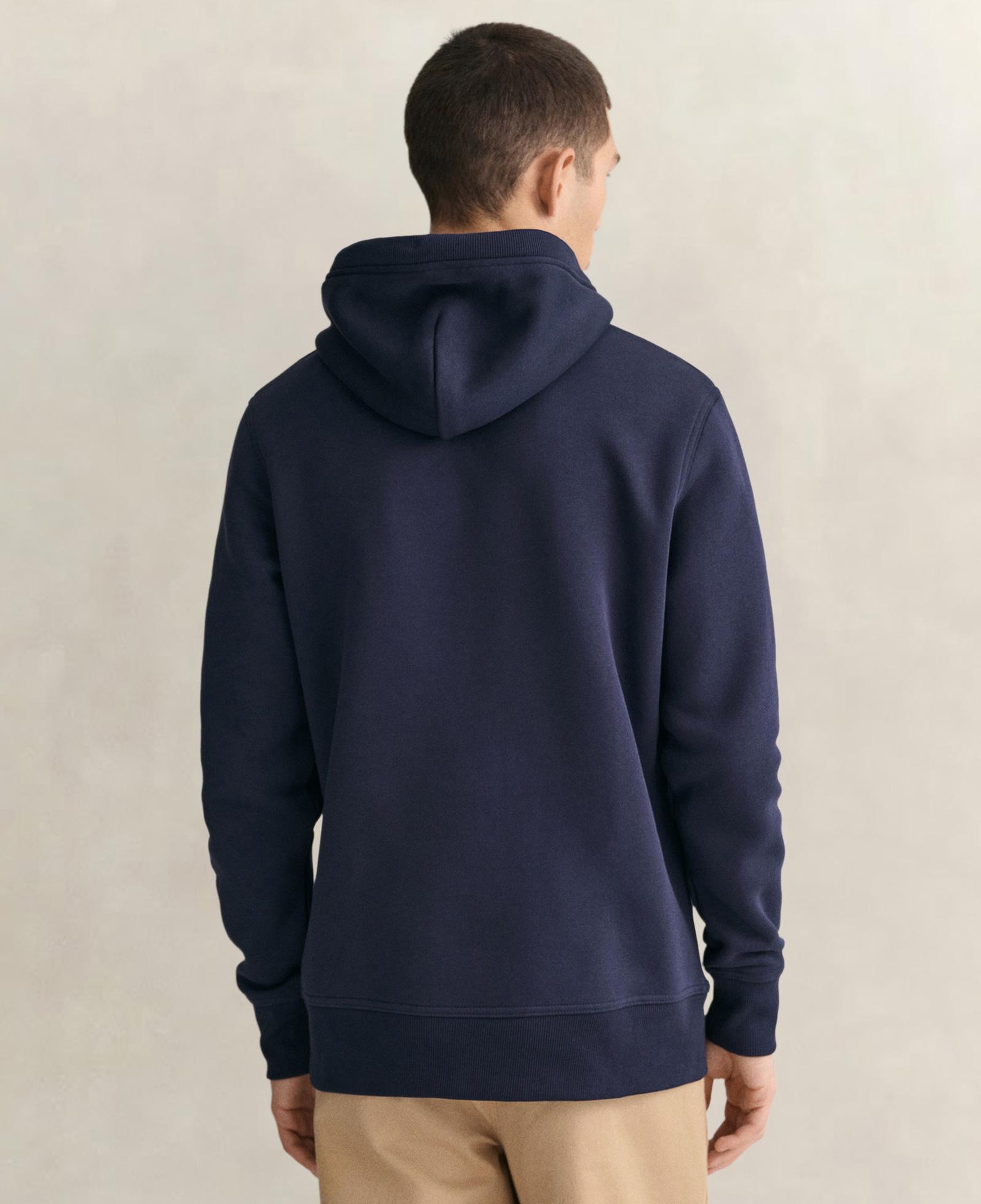 GANT Erkek Lacivert Regular Fit Kapüşonlu Logolu Sweatshirt