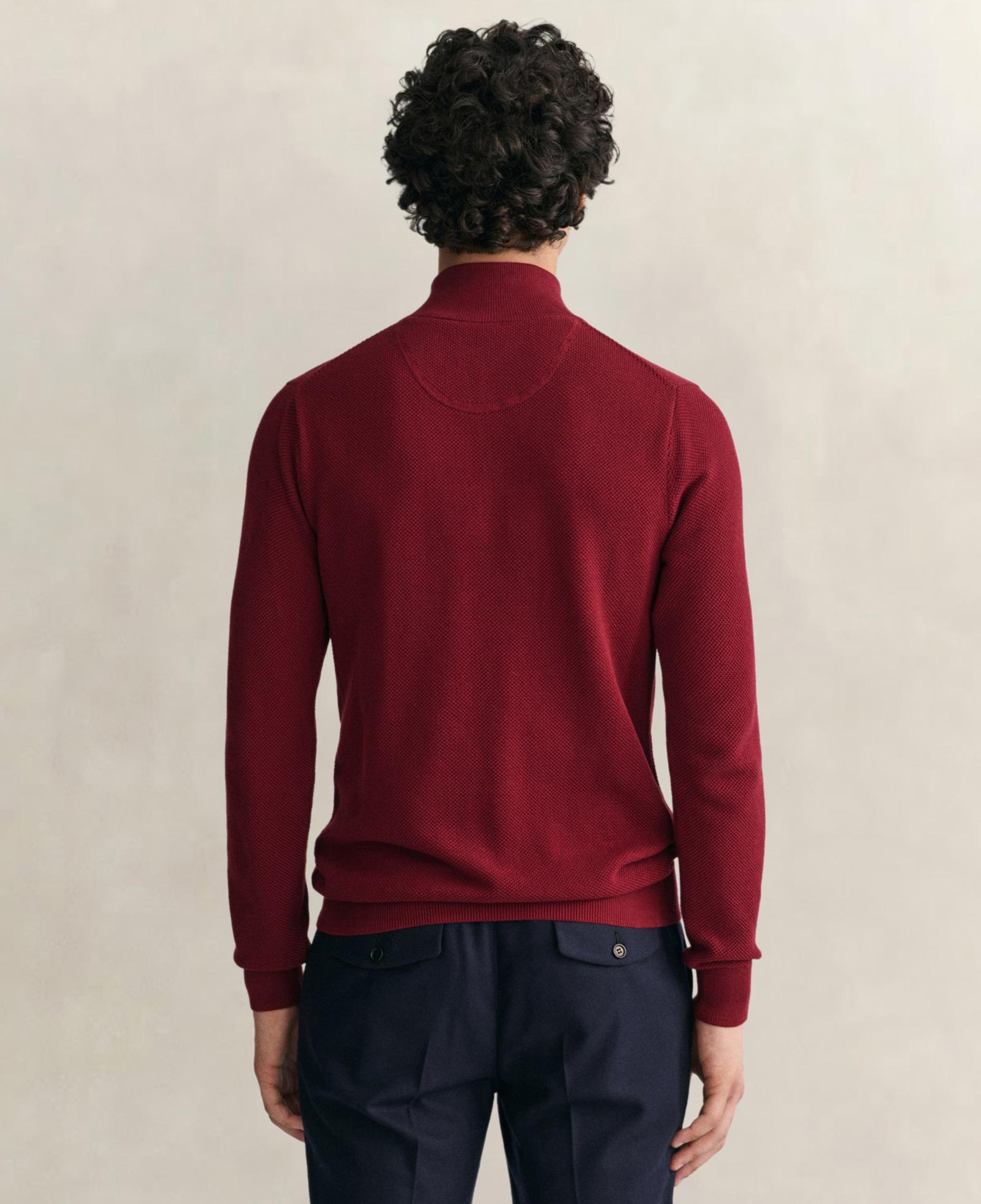 GANT Erkek Bordo Regular Fit Yarım Fermuarlı Kazak