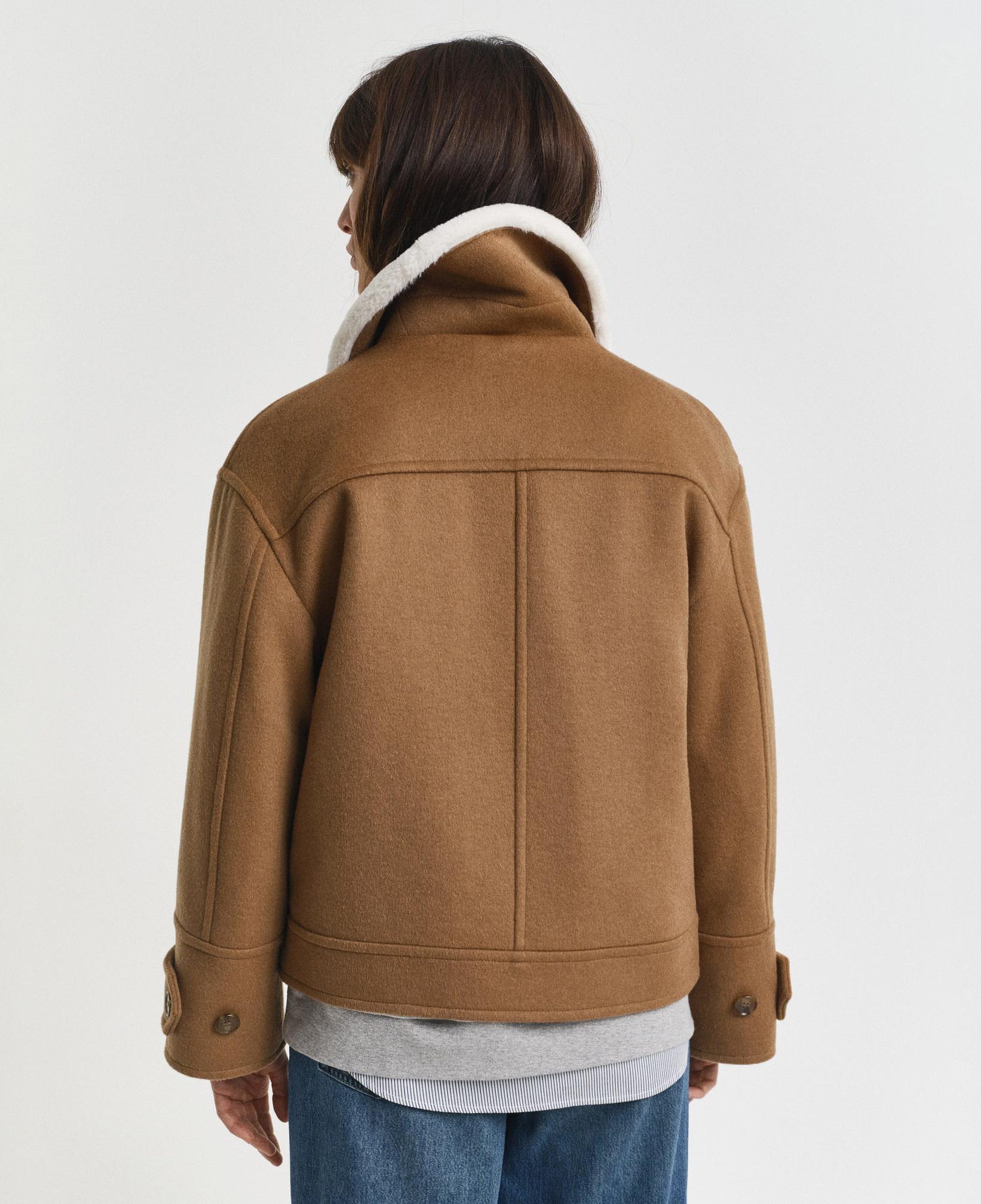 GANT Kadın Kahverengi Relaxed Fit Yün Ceket