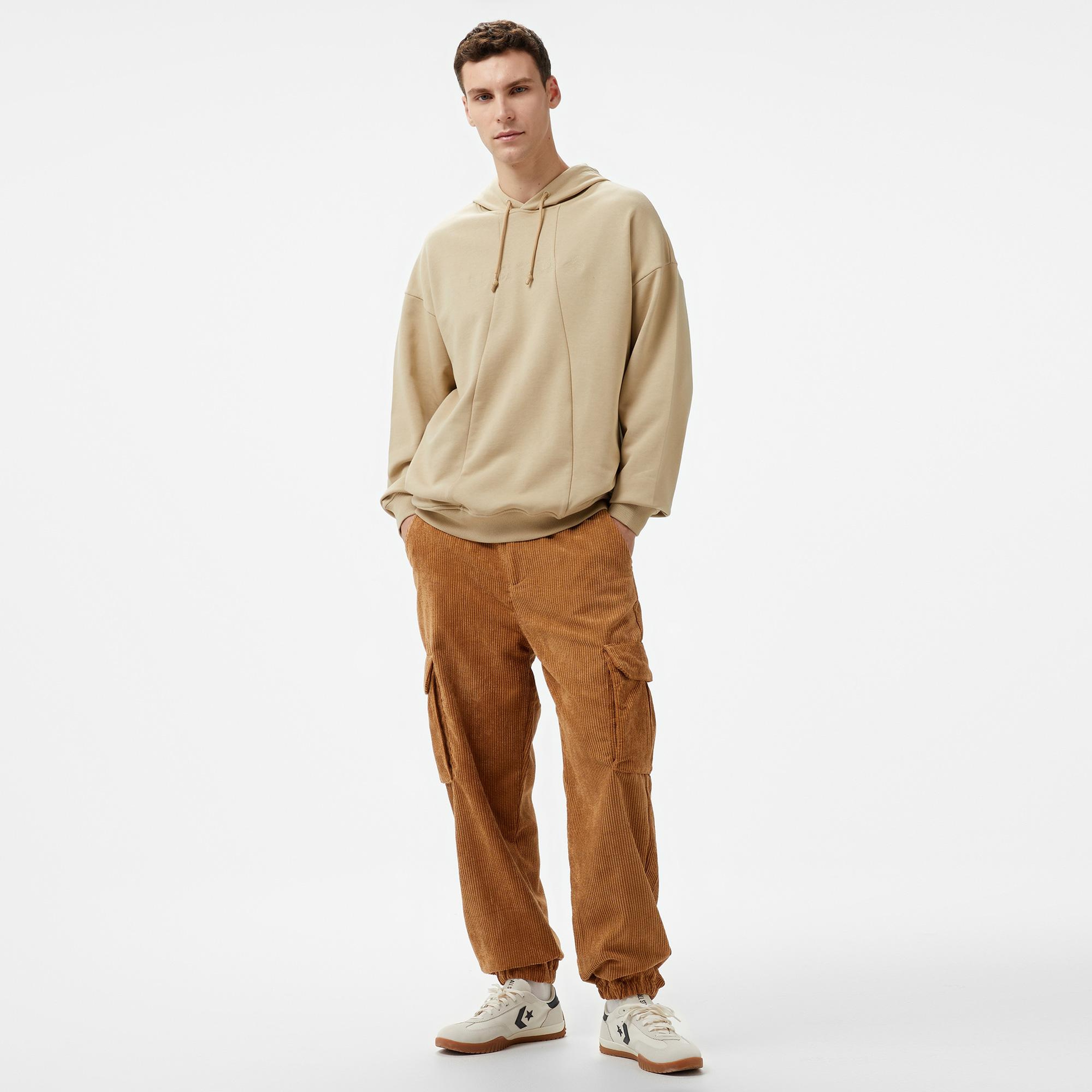 UNITED4 Velvet Erkek Kahverengi Cargo Pantolon