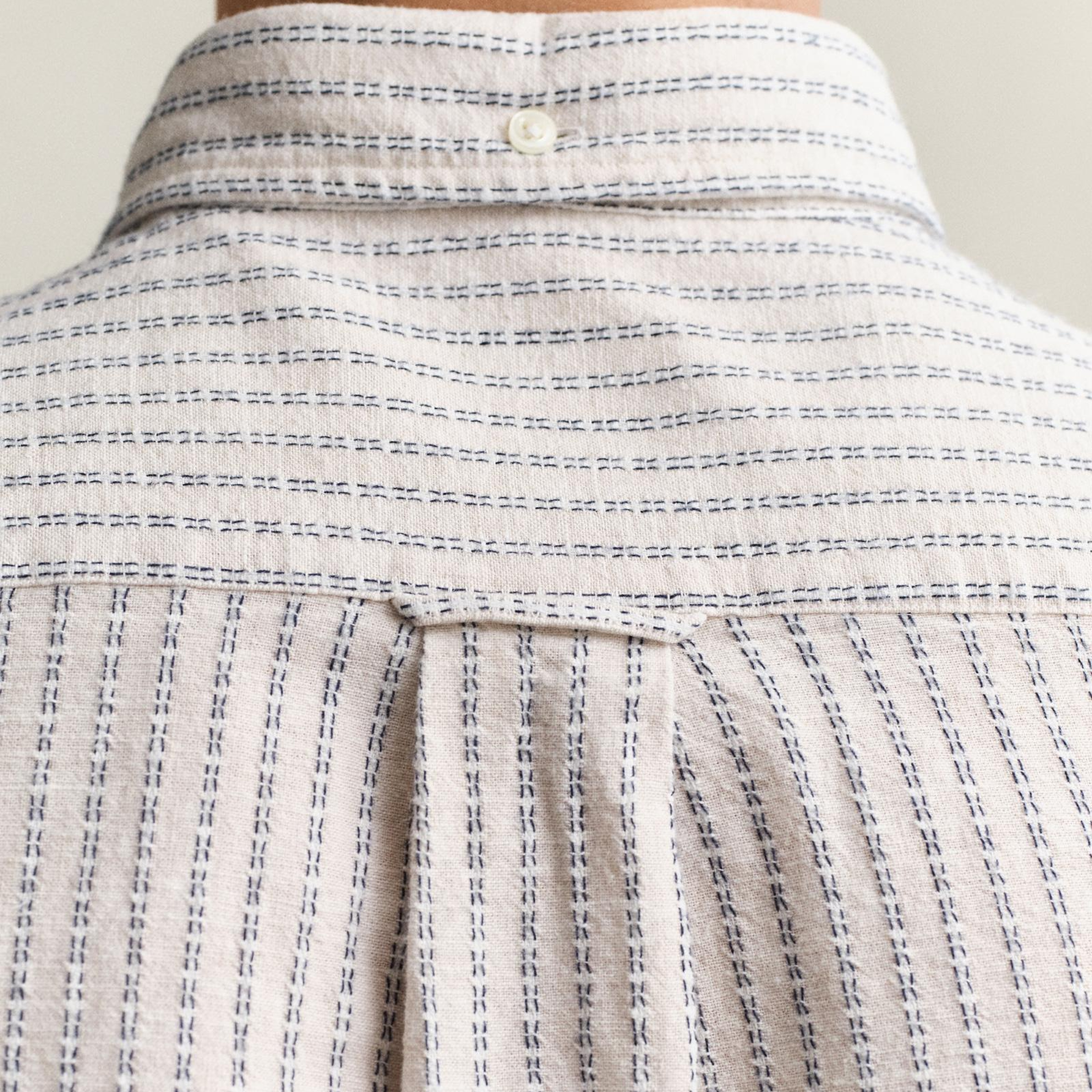 GANT Erkek Krem Regular Fit Çizgili Gömlek