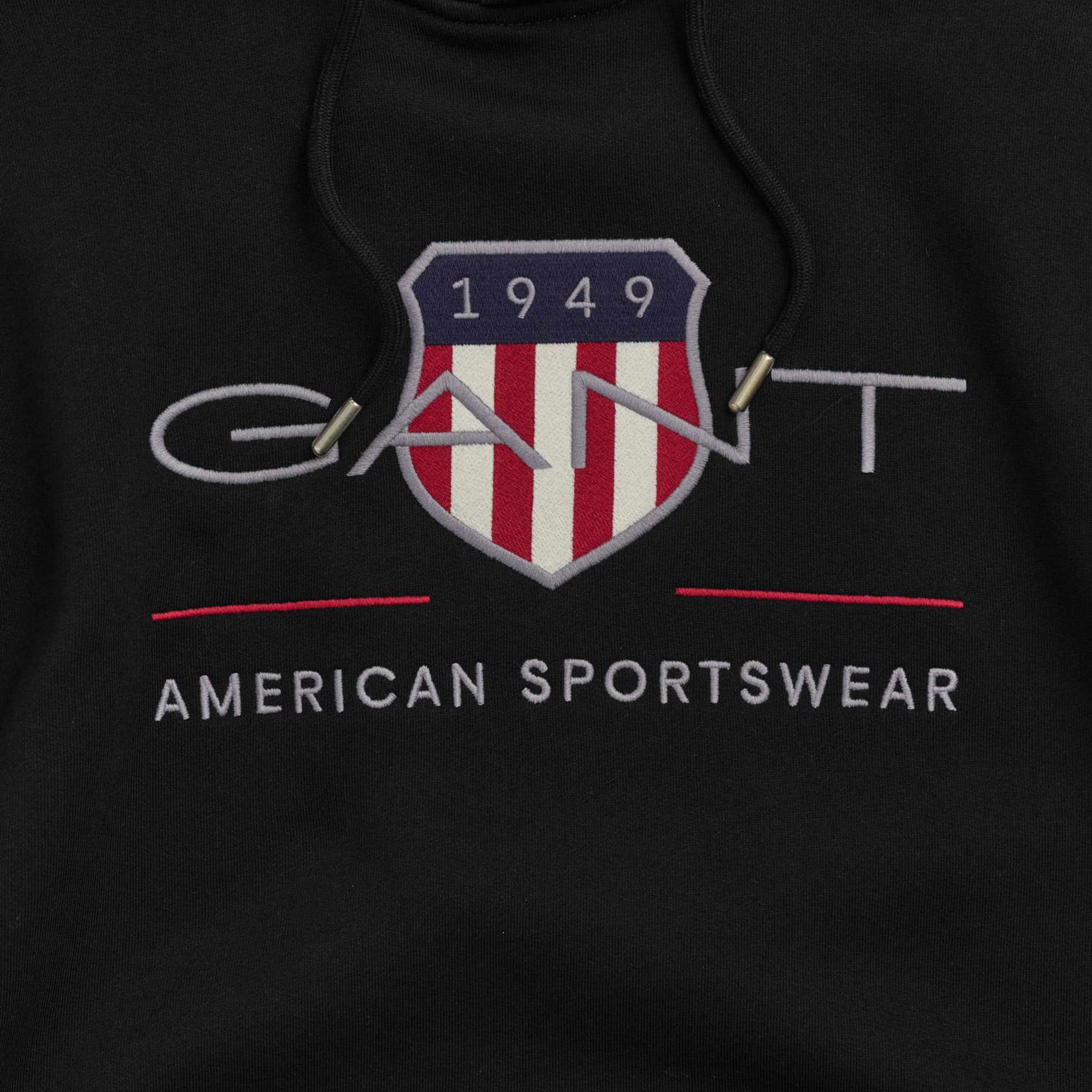 GANT Erkek Siyah Regular Fit Kapüşonlu Logolu Sweatshirt