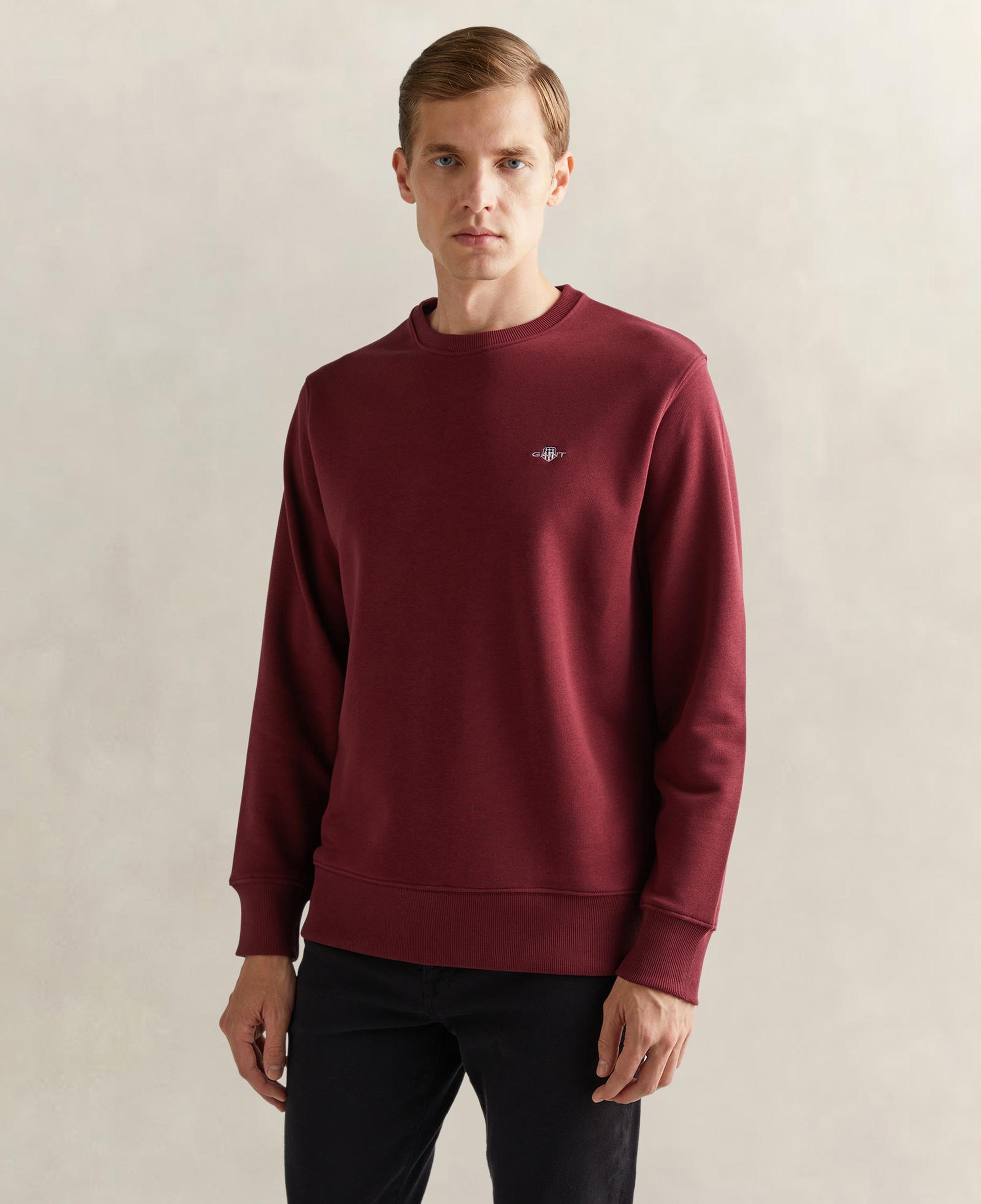 GANT Erkek Bordo Regular Fit Bisiklet Yaka Sweatshirt