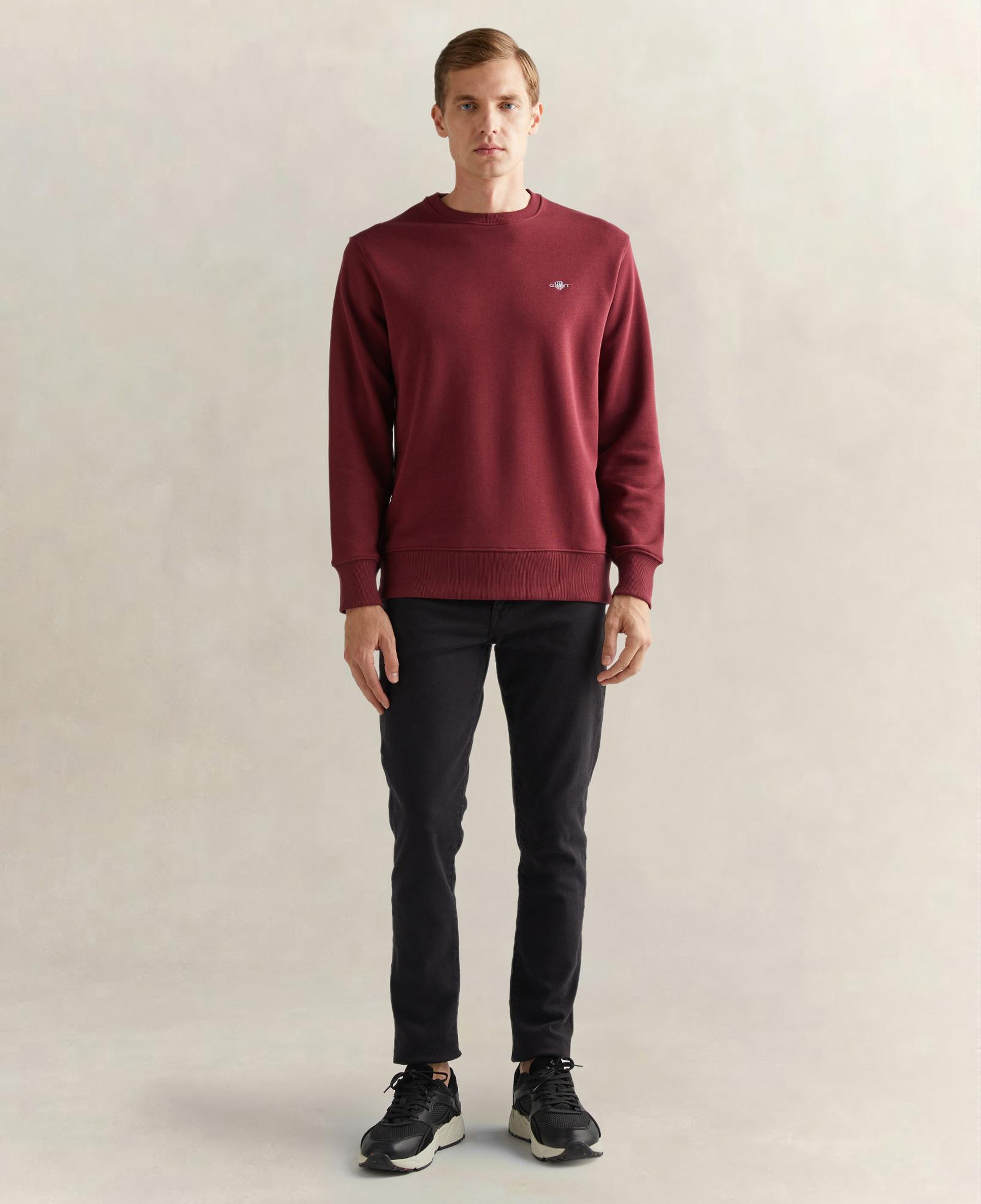 GANT Erkek Bordo Regular Fit Bisiklet Yaka Sweatshirt
