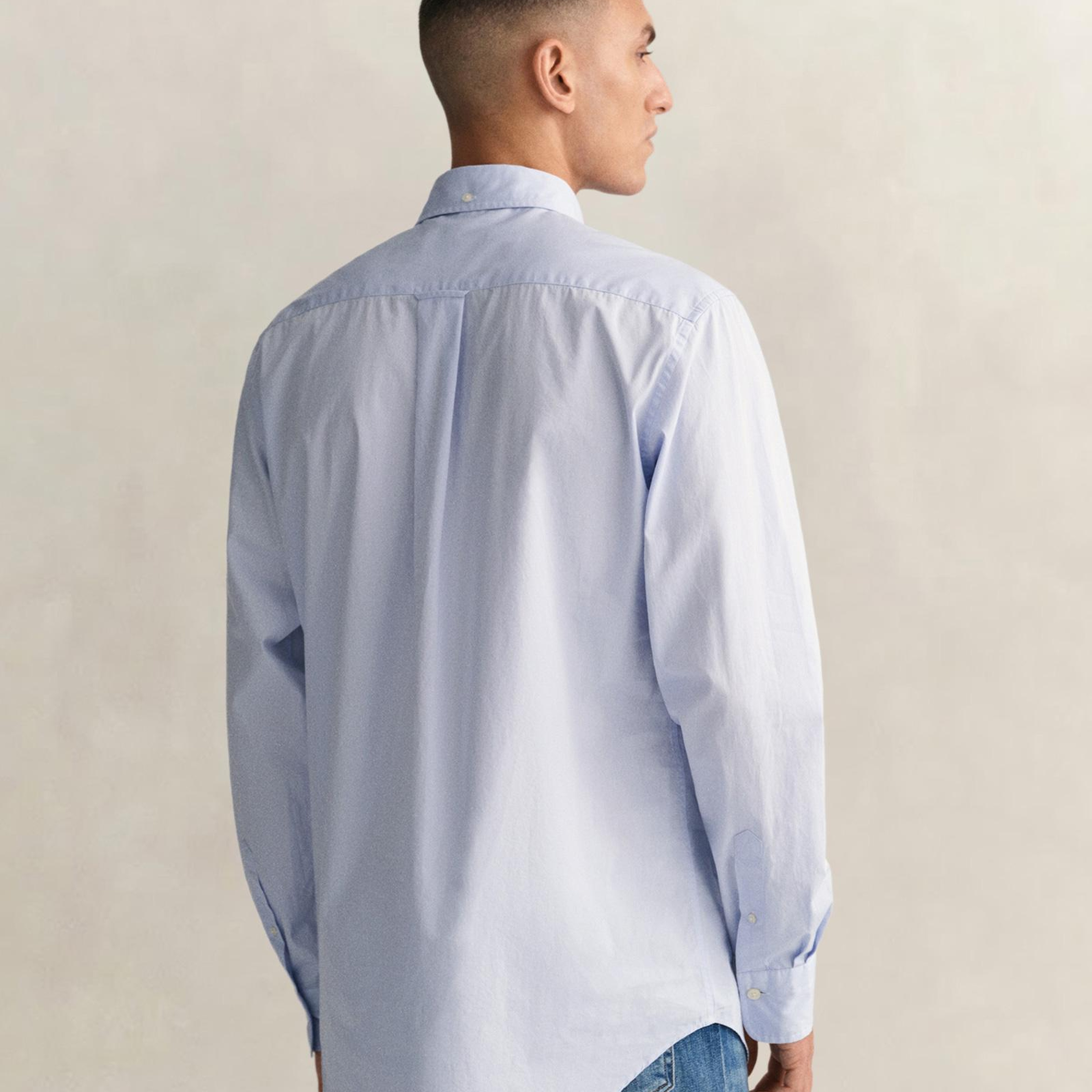 GANT Erkek Mavi Regular Fit Logolu Gömlek
