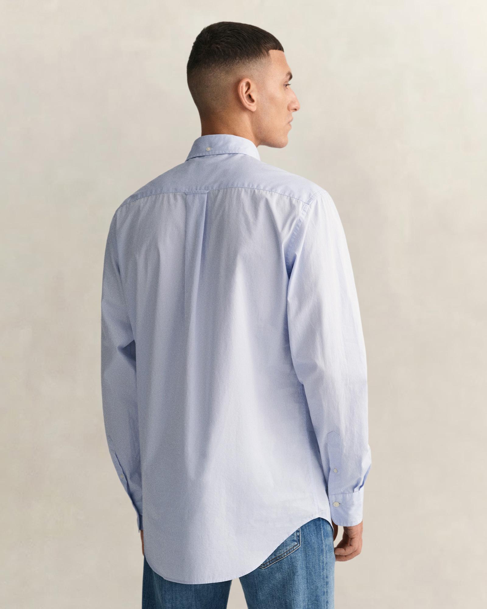 GANT Erkek Mavi Regular Fit Logolu Gömlek