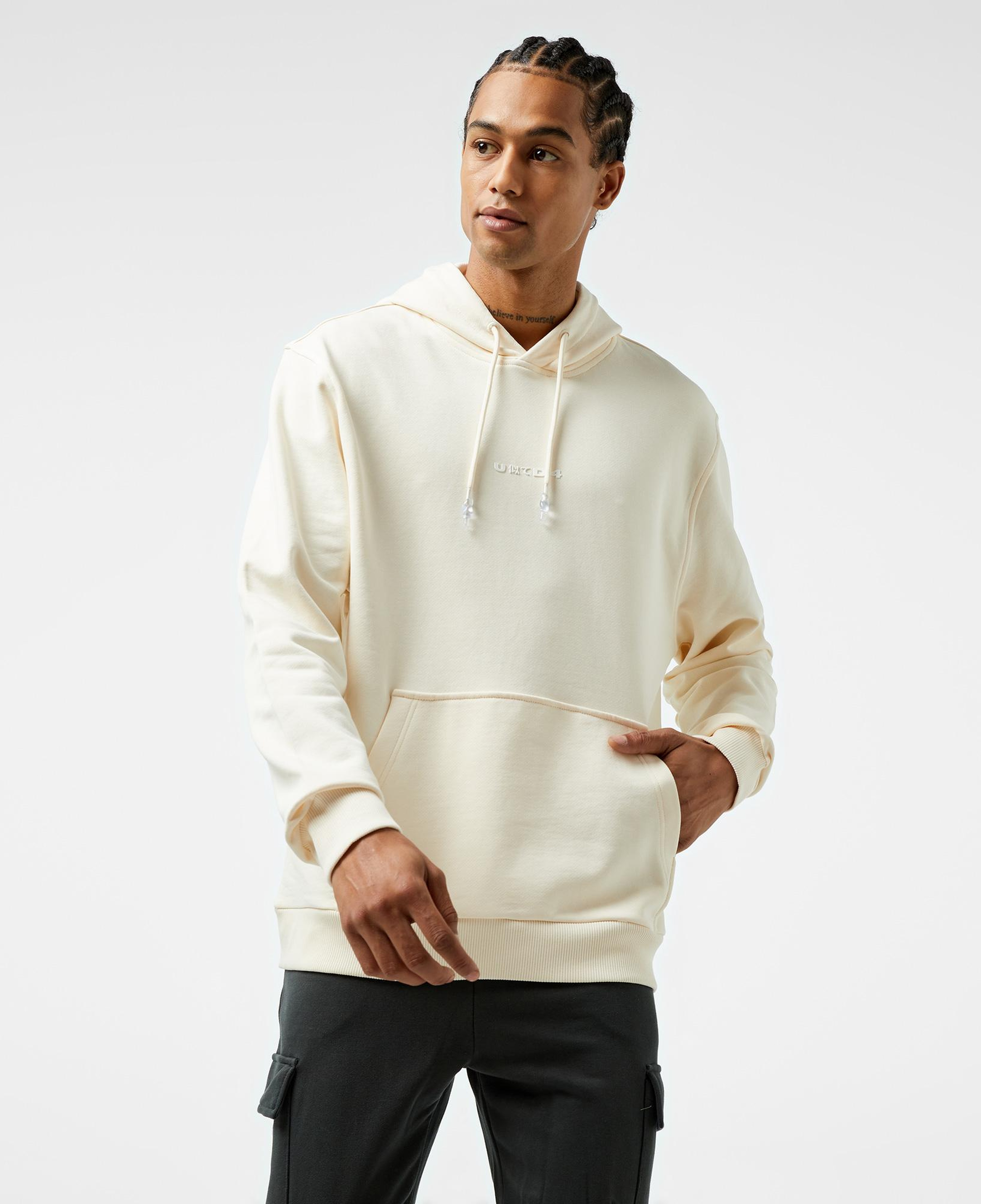 UNITED4 1.0 Essentials Erkek Krem Hoodie
