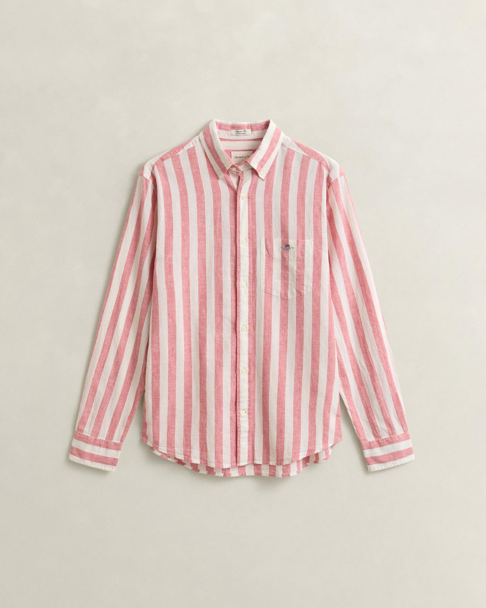 GANT Erkek Pembe Regular Fit Çizgili Logolu Gömlek