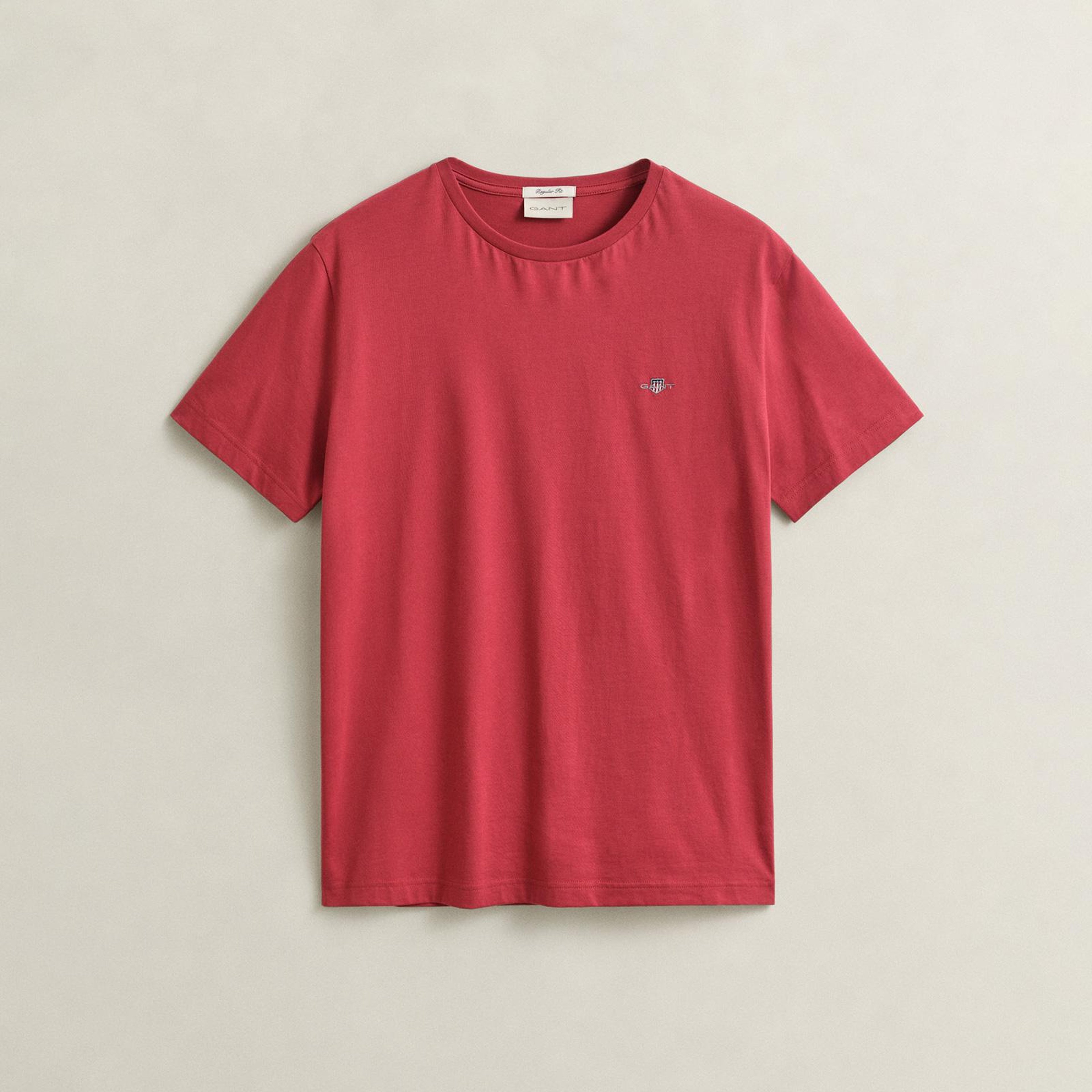 GANT Erkek Kırmızı Bisiklet Yaka Regular Fit Logolu T-Shirt