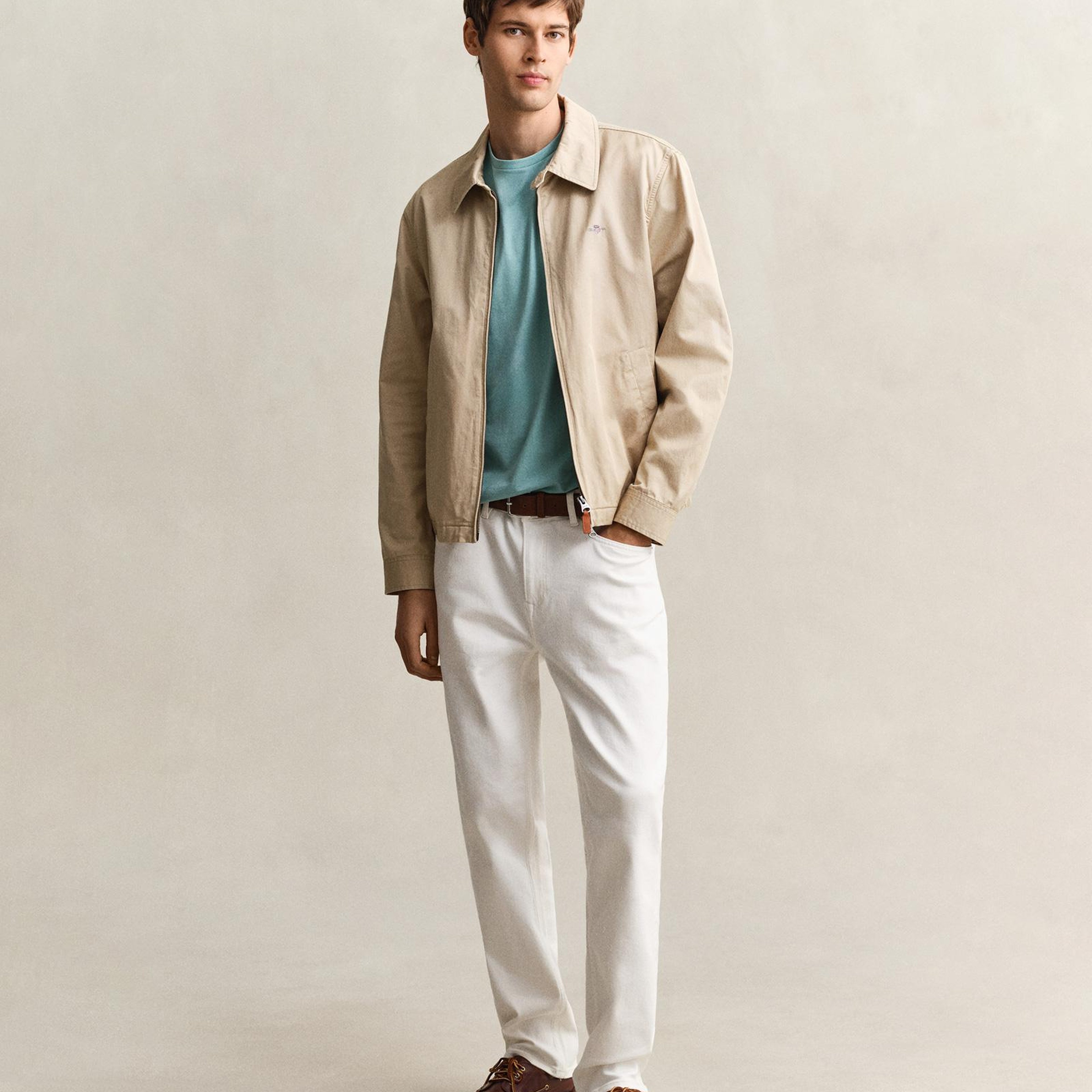 GANT Erkek Mavi Bisiklet Yaka Regular Fit Logolu T-Shirt