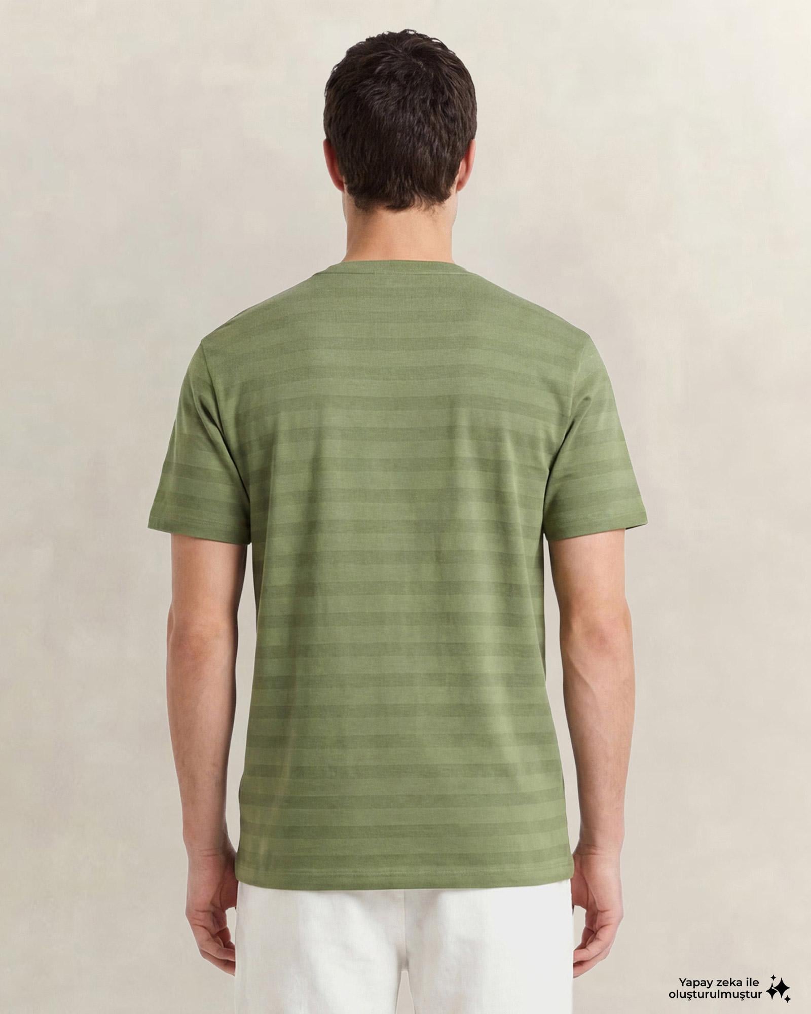 GANT Erkek Yeşil Bisiklet Yaka Regular Fit T-Shirt