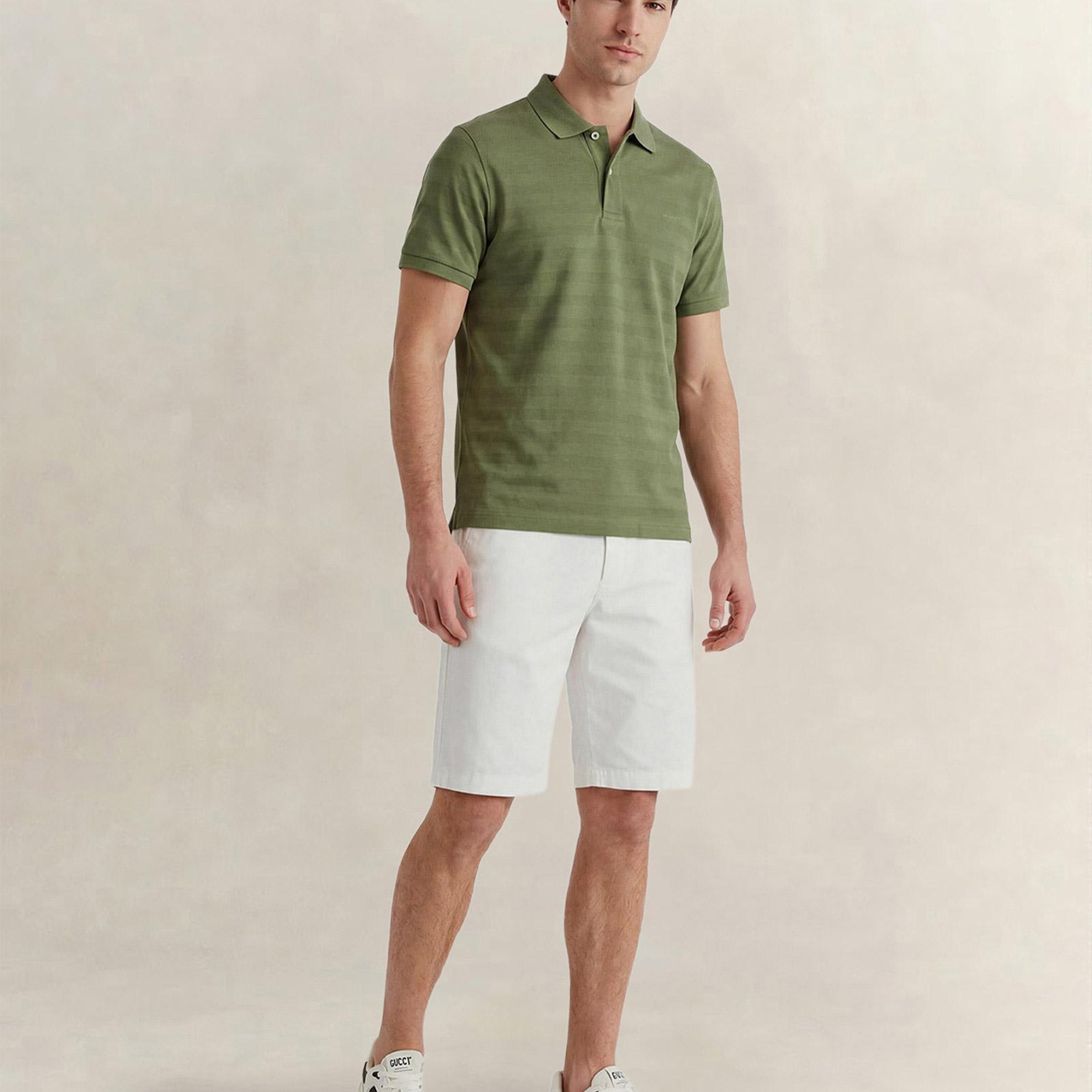 GANT Erkek Yeşil Regular Fit Polo Yaka T-Shirt