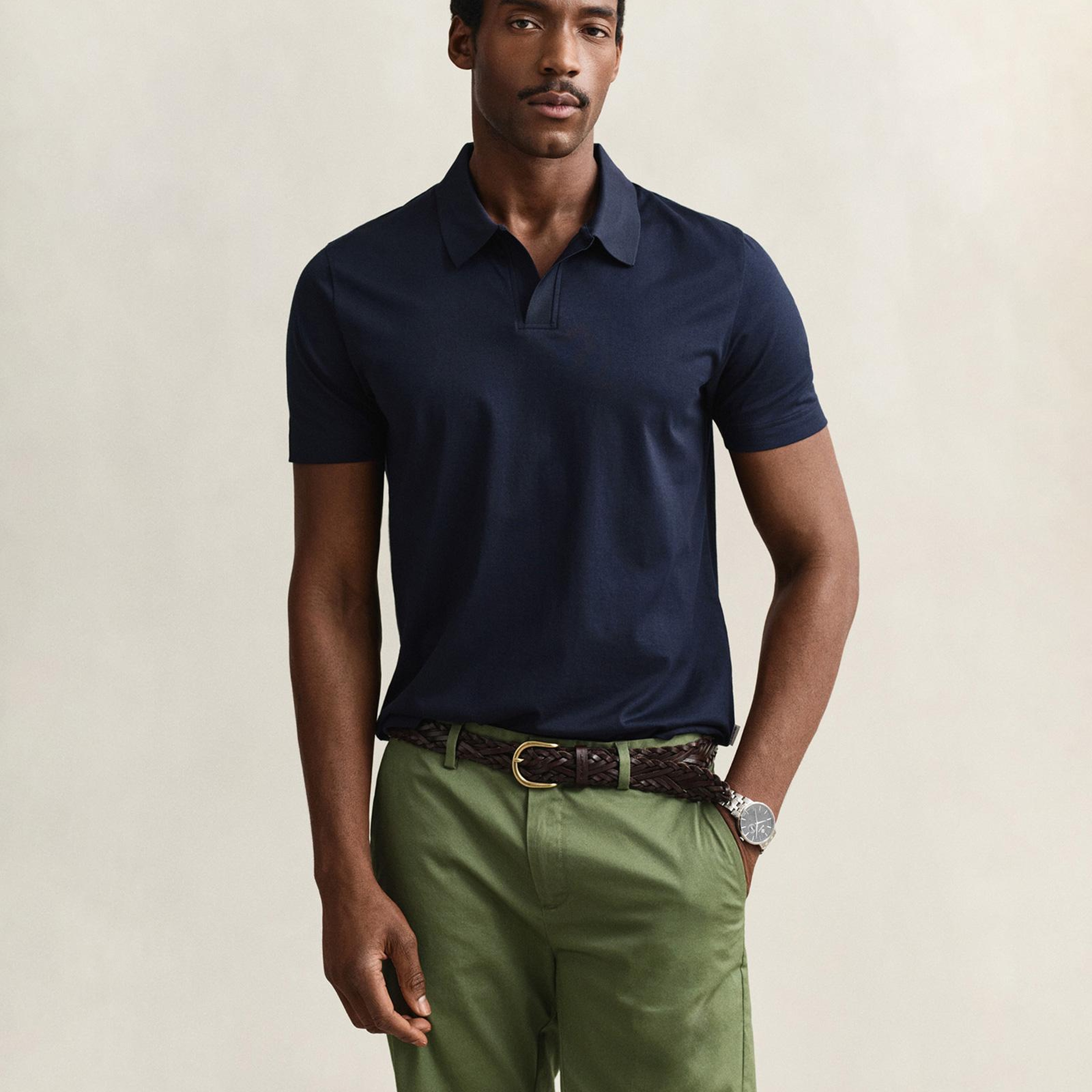 GANT Erkek Lacivert Regular Fit Polo Yaka T-Shirt