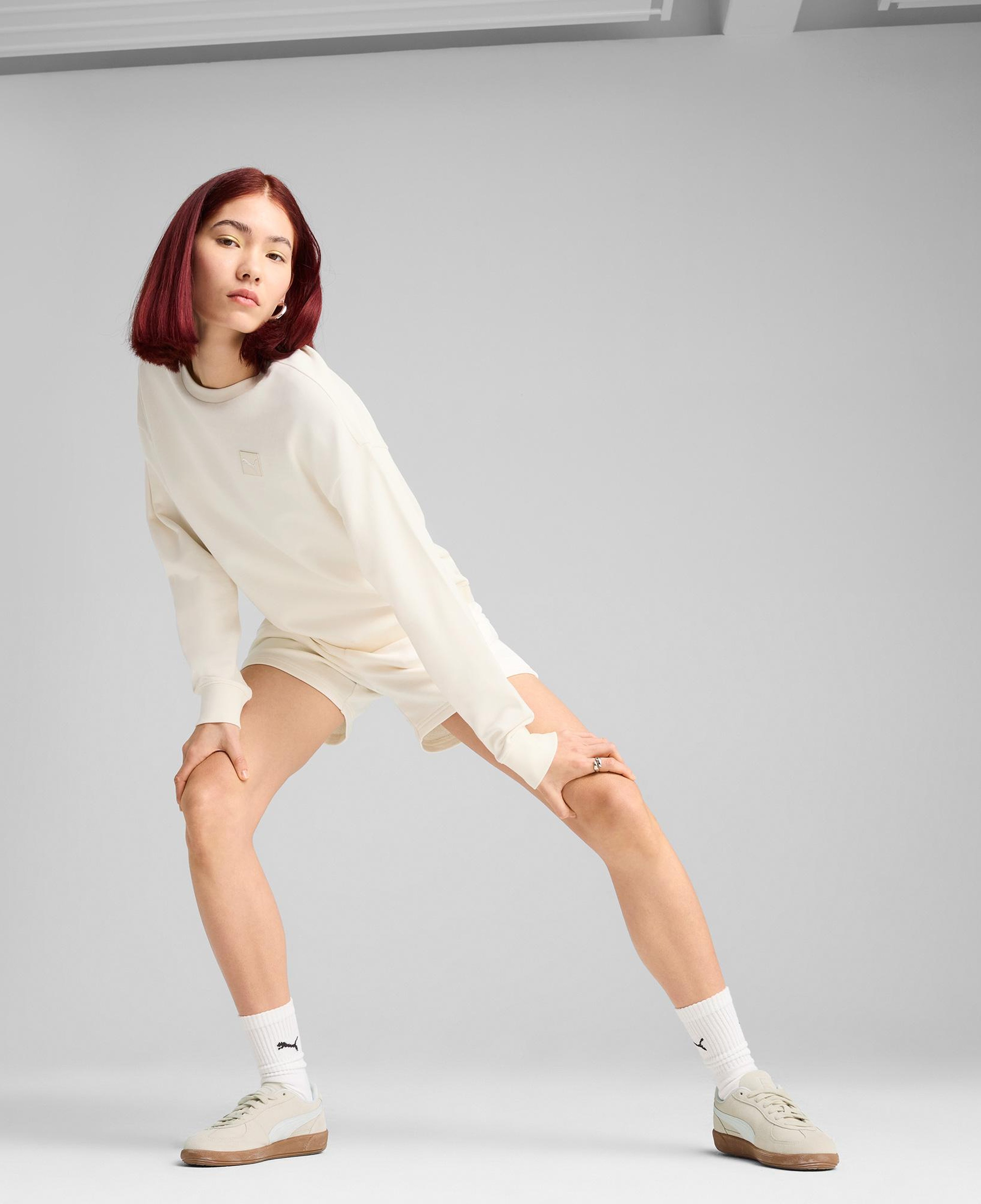 Puma Ess Elevated Comfort Crew Tr Kadın Krem Sweatshirt