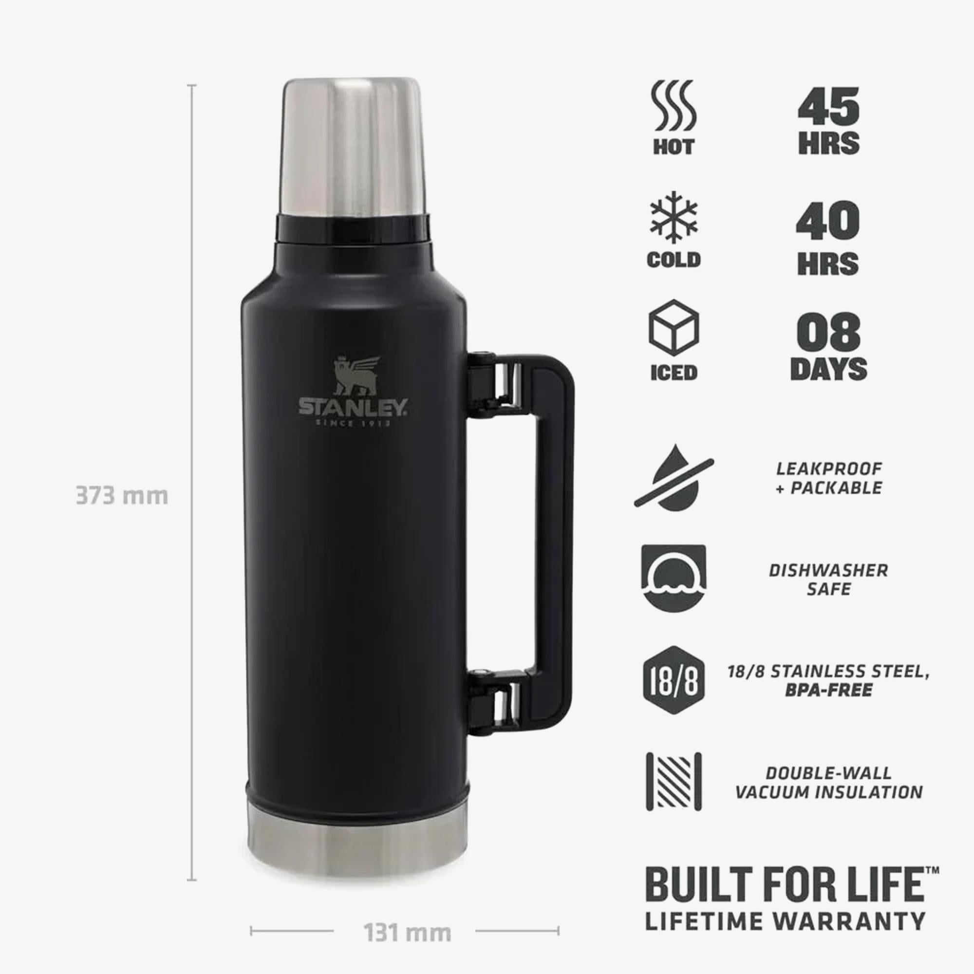 Stanley Klasik Vakumlu Paslanmaz Çelik 1.9L Unisex Siyah Termos
