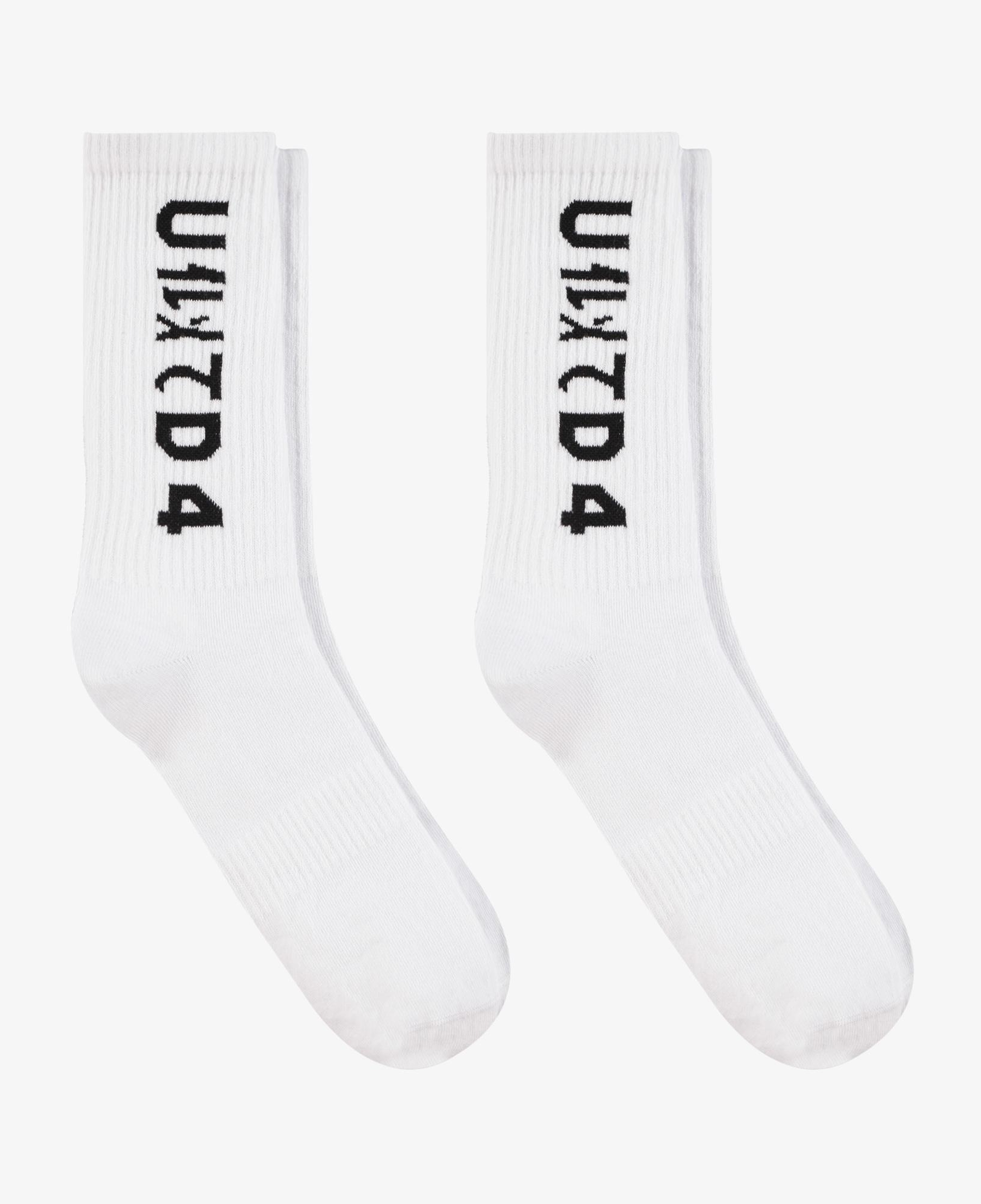 UNITED4 Unisex Beyaz 2'li Çorap