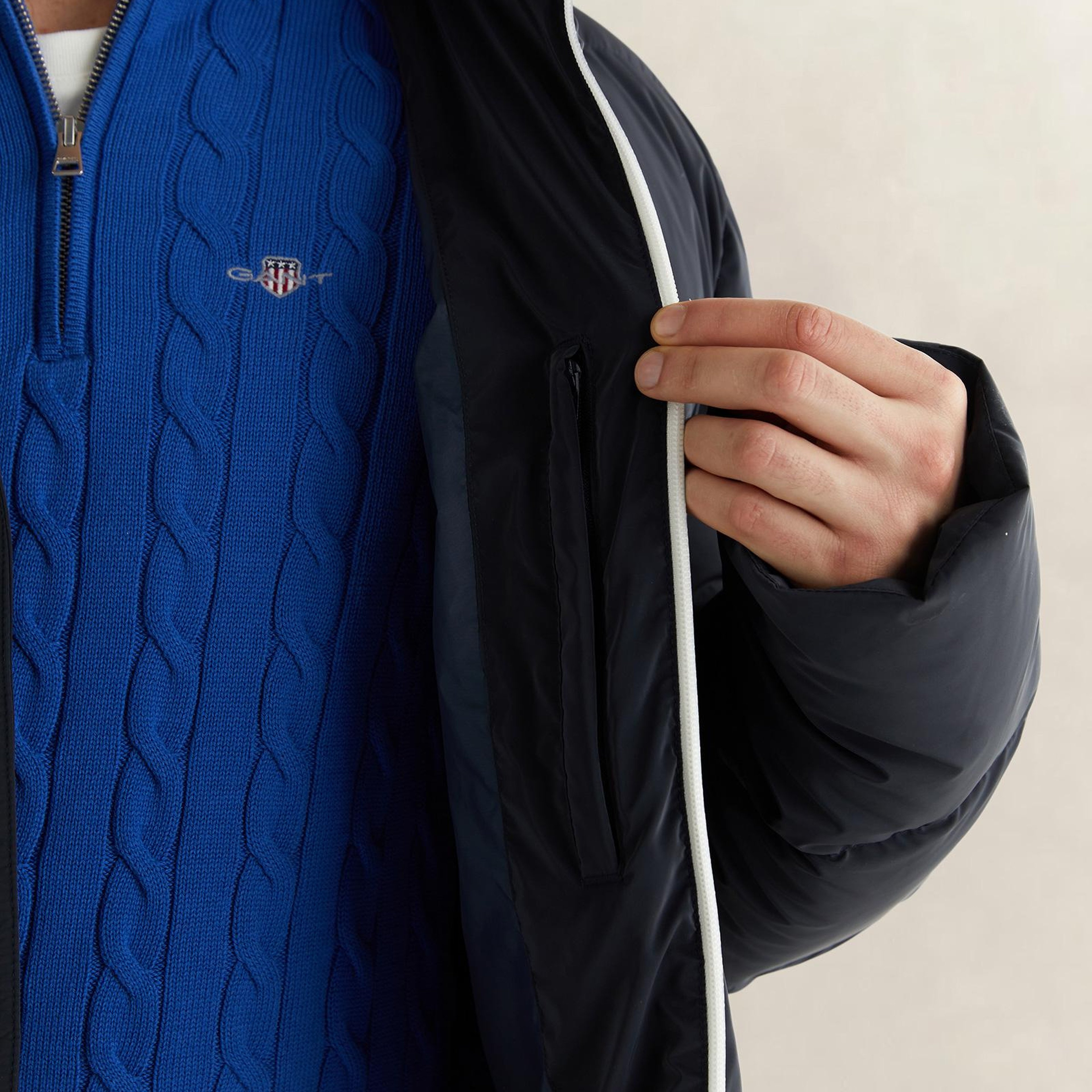GANT Erkek Lacivert Regular Fit Fermuarlı Mont