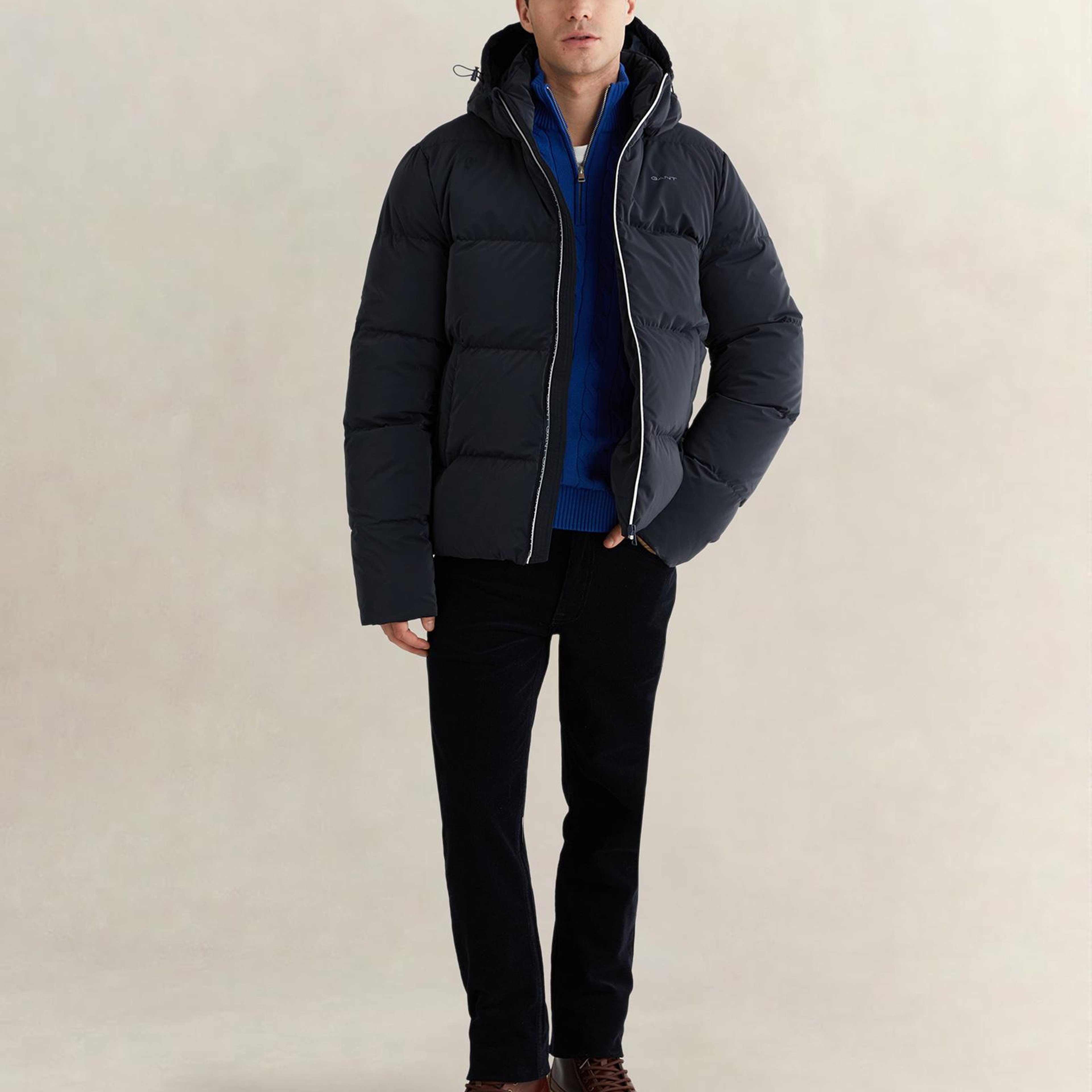 GANT Erkek Lacivert Regular Fit Fermuarlı Mont