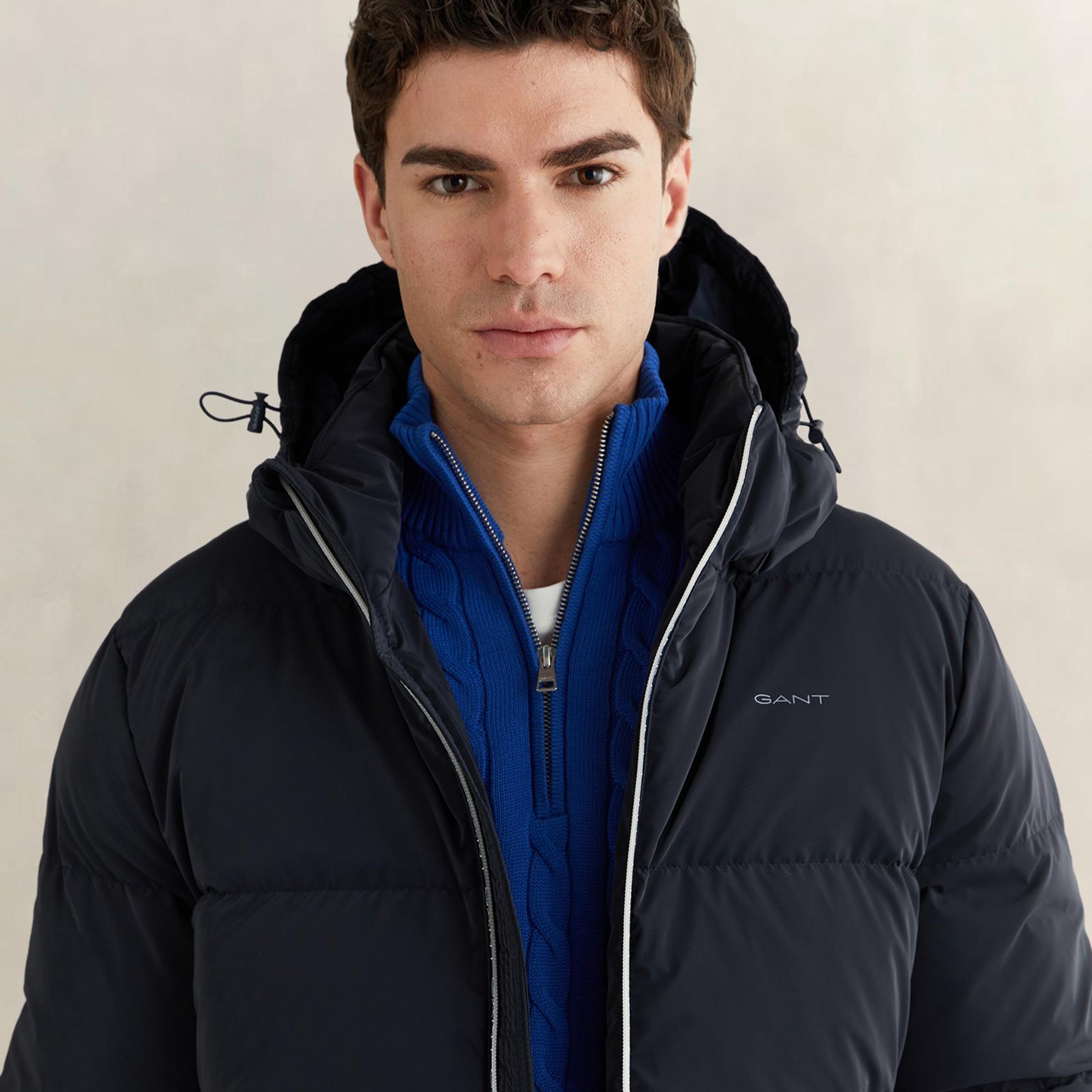 GANT Erkek Lacivert Regular Fit Fermuarlı Mont