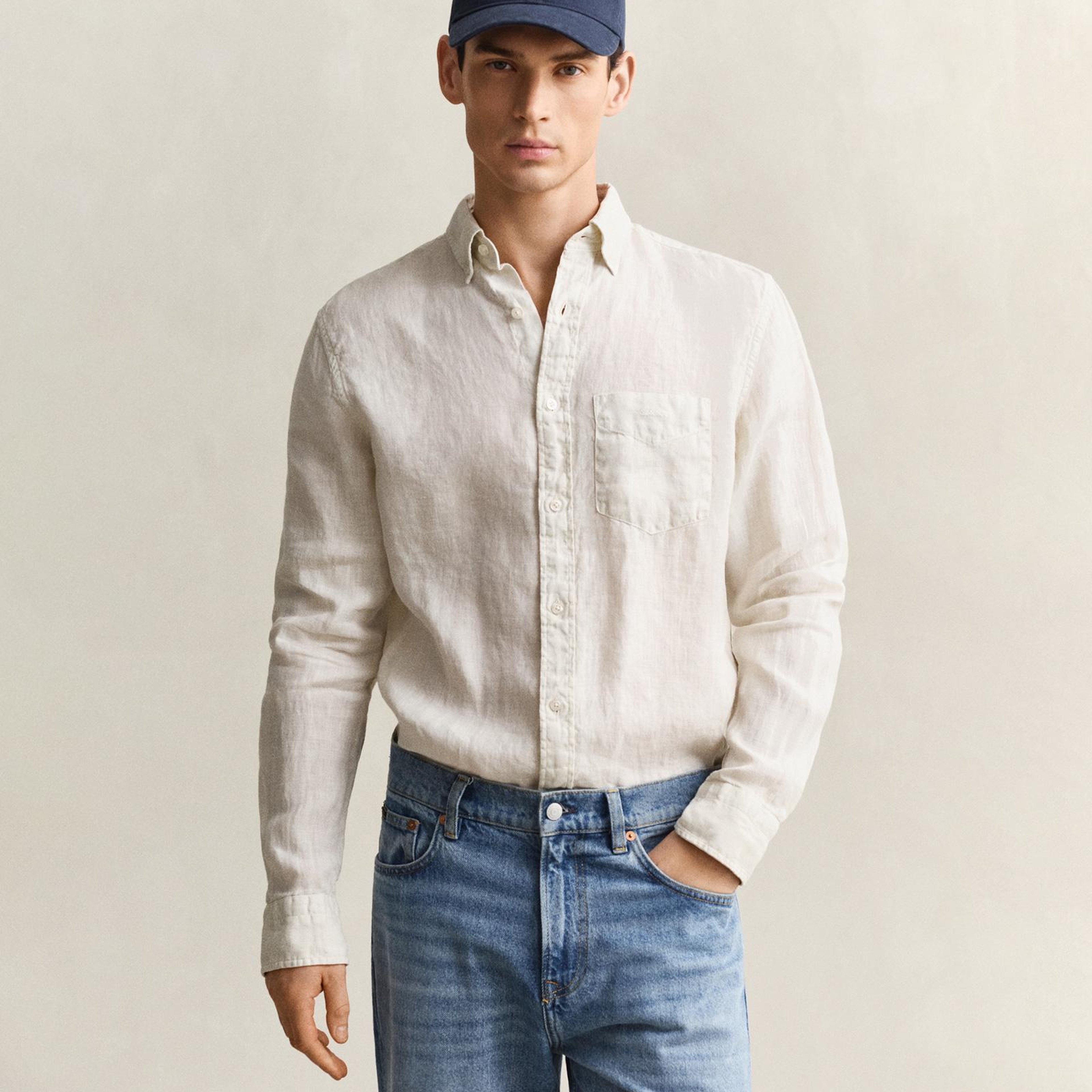 GANT Erkek Bej Regular Fit Gömlek