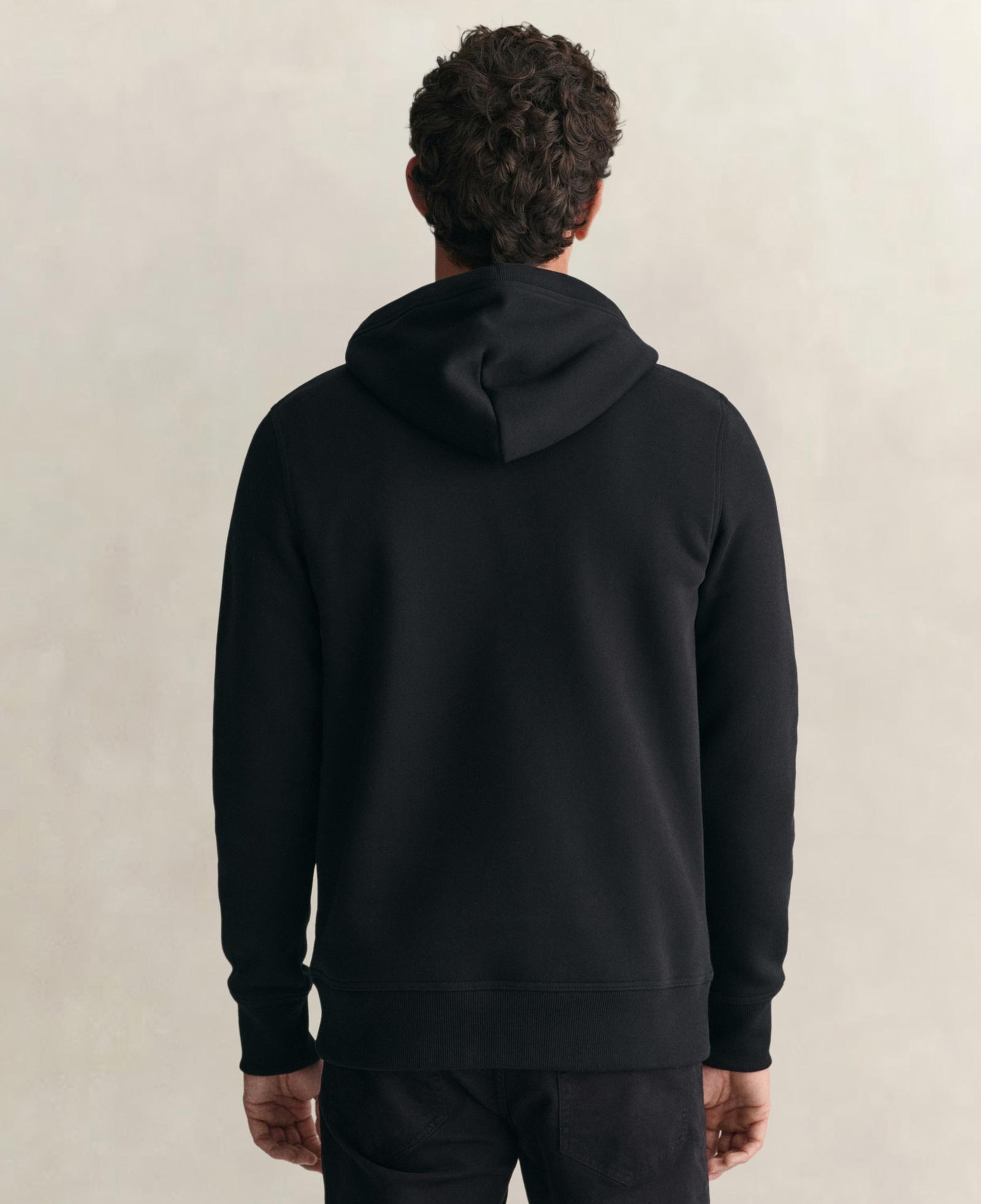 GANT Erkek Siyah Regular Fit Kapüşonlu Logolu Sweatshirt