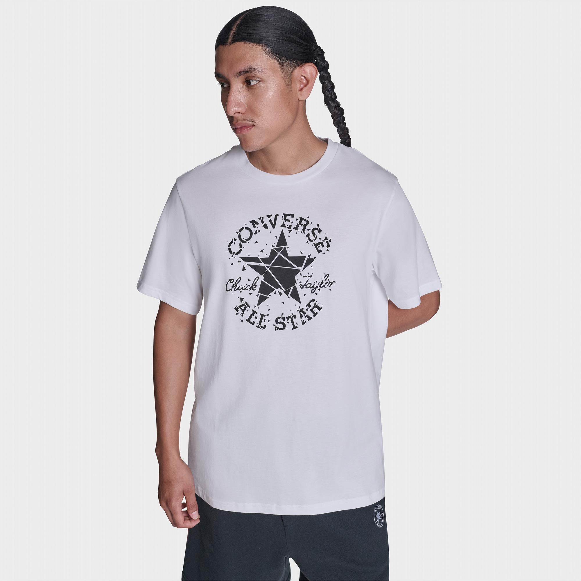 Converse Erkek Beyaz Kırık Bardak Logolu T-Shirt
