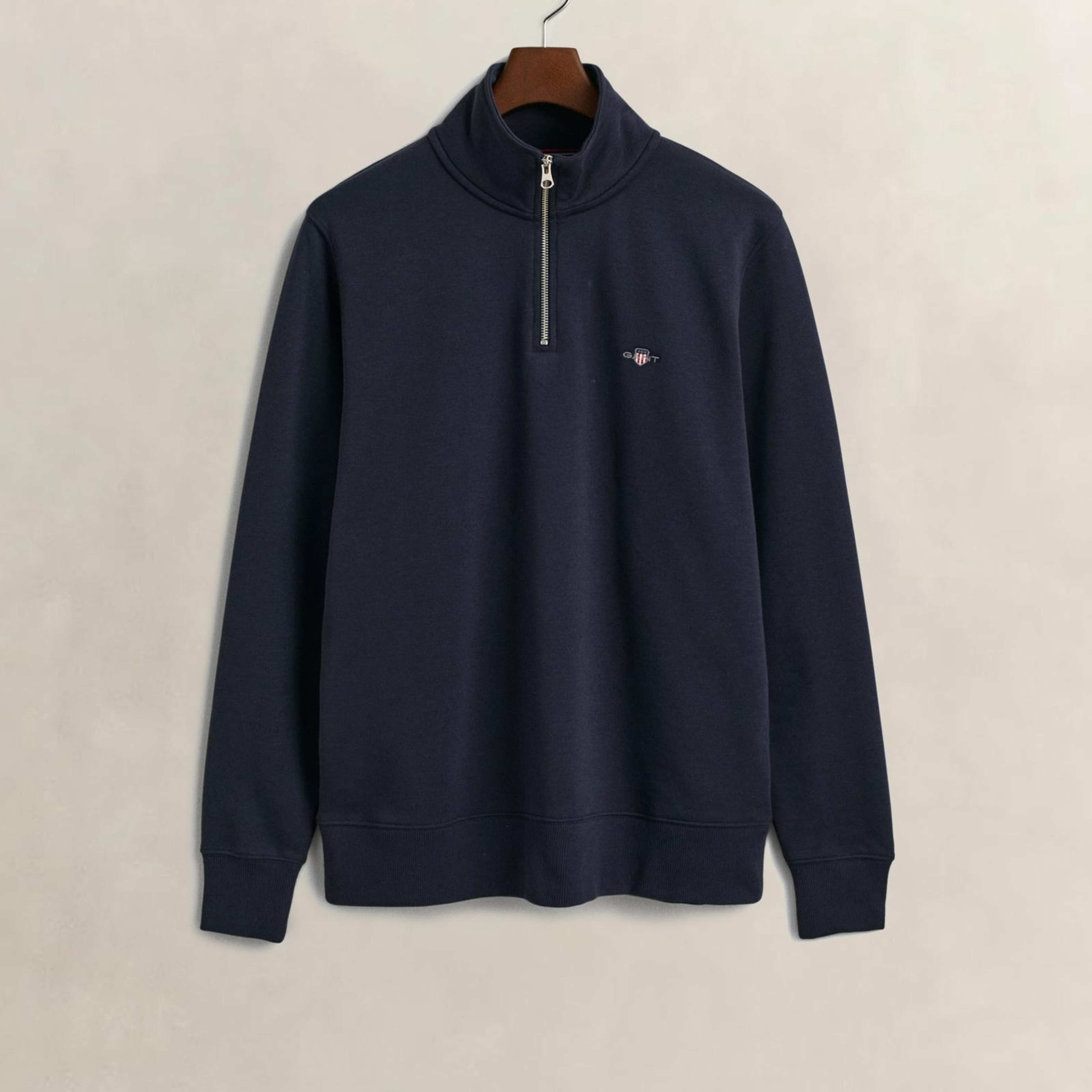 GANT Erkek Lacivert Regular Fit Yarım Fermuarlı Sweatshirt