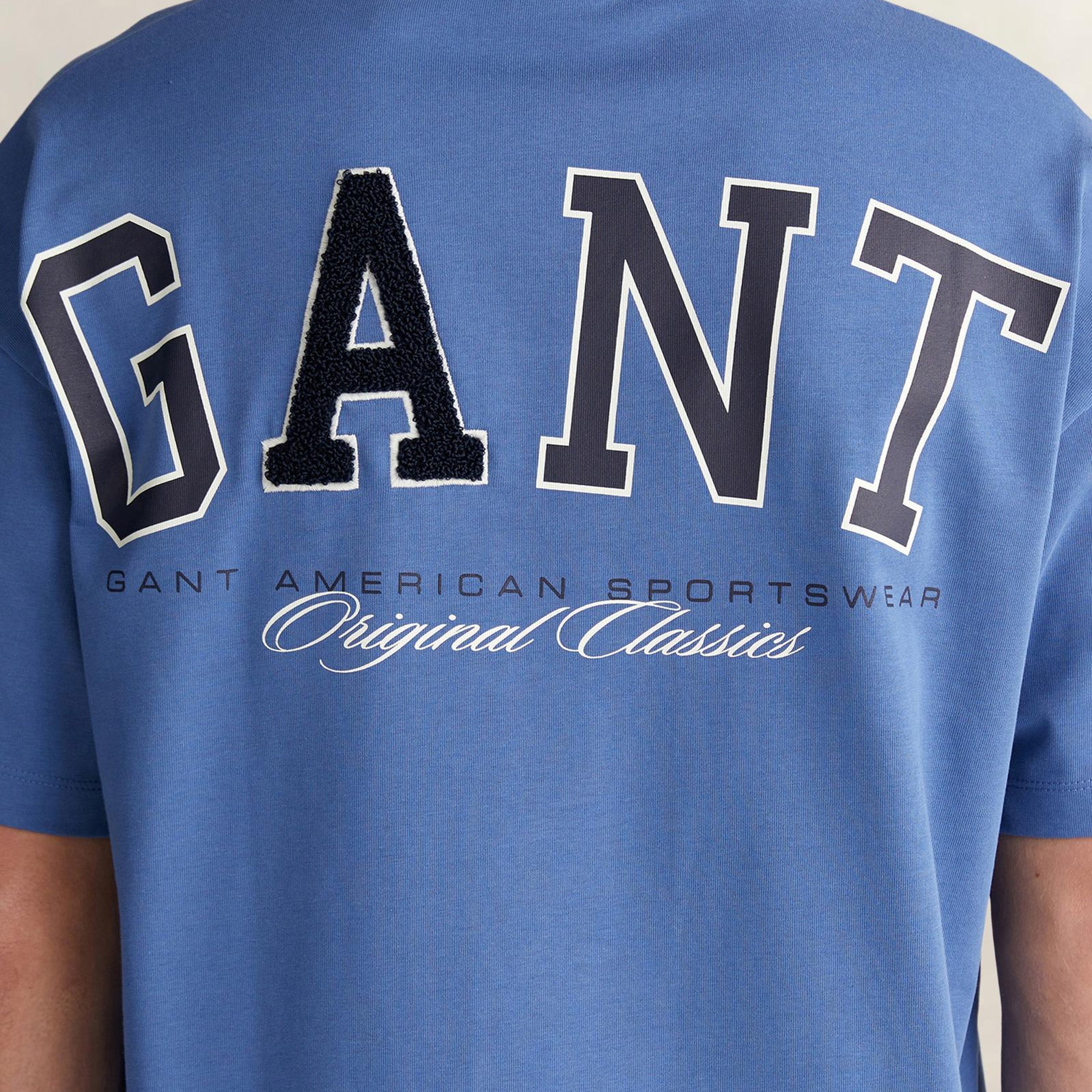 GANT Erkek Mavi Kısa Kollu T-Shirt