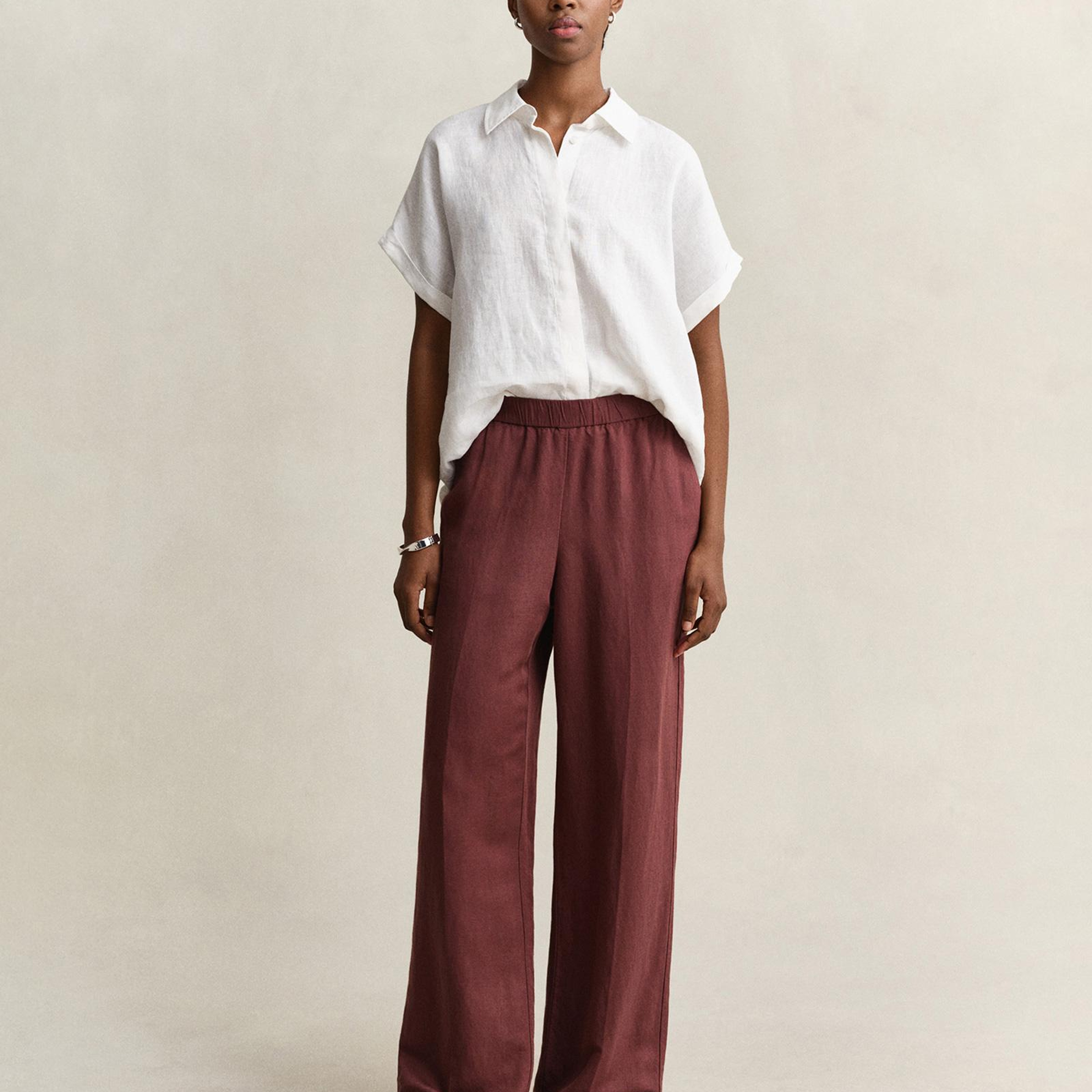 GANT Kadın Kahverengi Relaxed Fit Pantolon