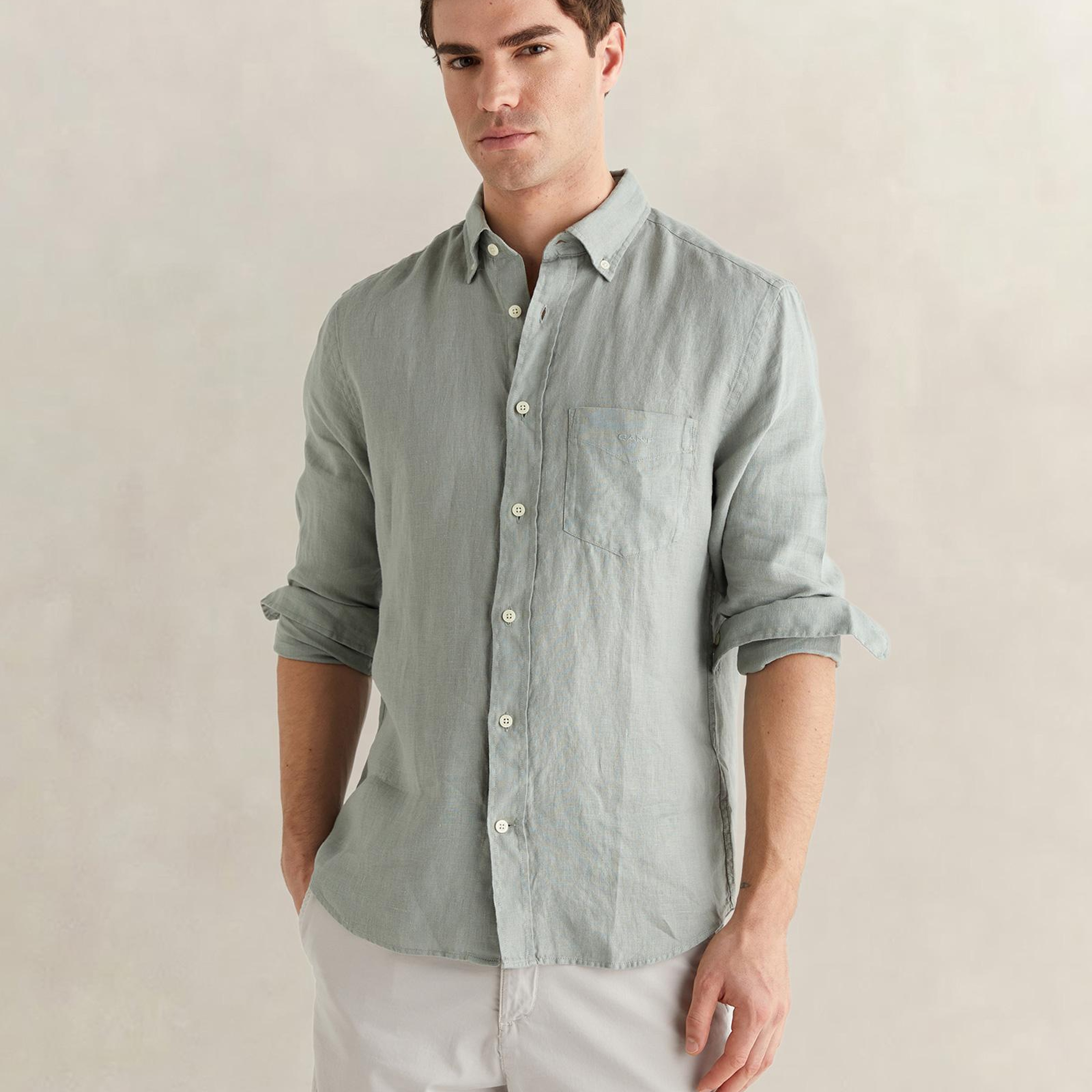 GANT Erkek Yeşil Regular Fit Gömlek