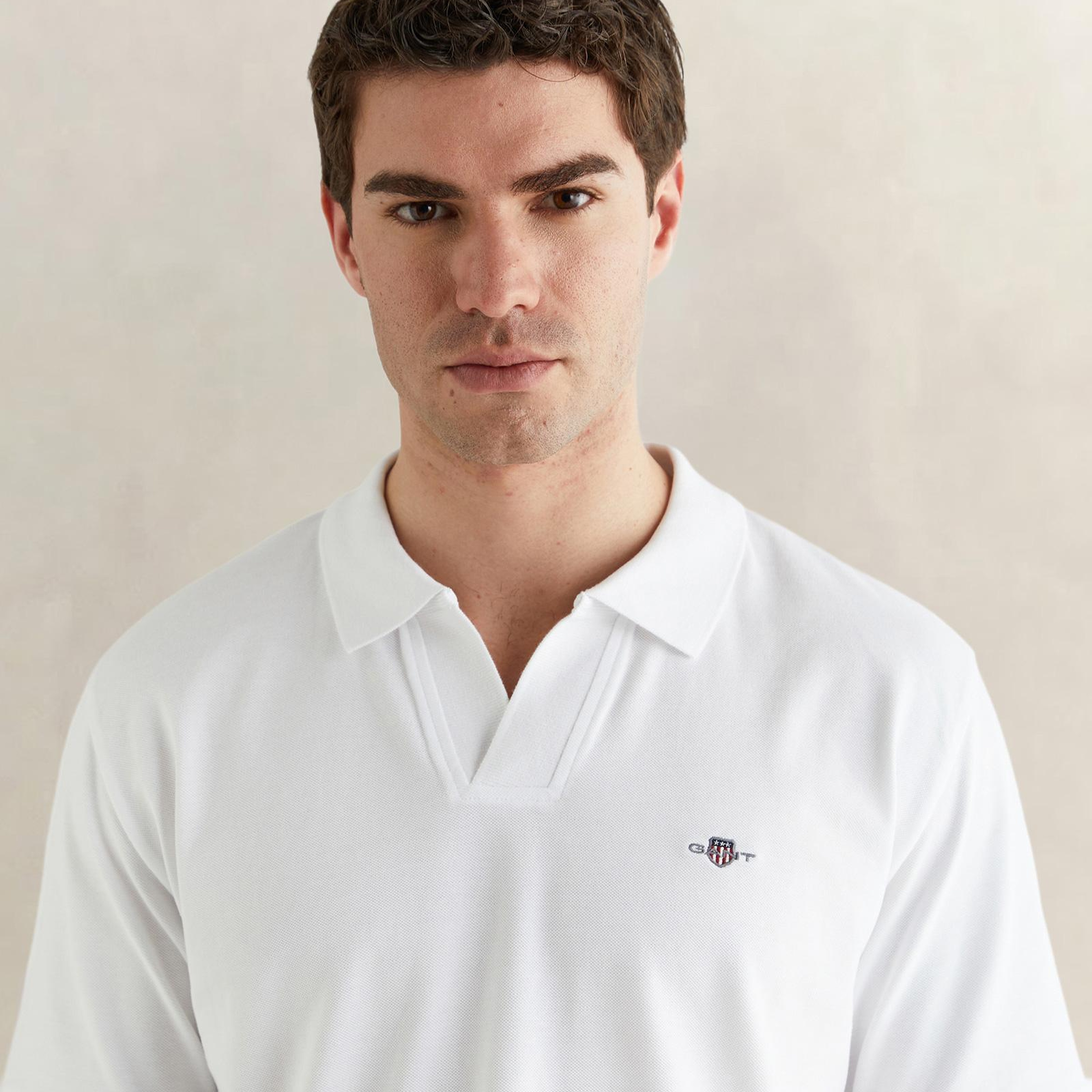 GANT Erkek Beyaz Regular Fit Logolu Polo Yaka T-Shirt
