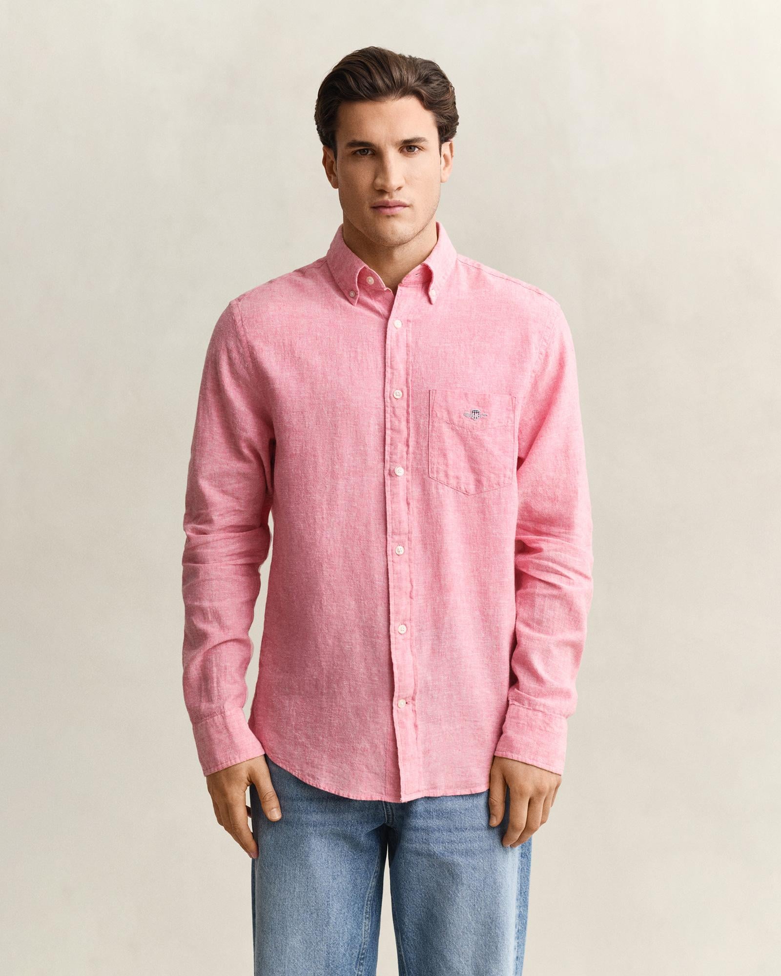 GANT Erkek Pembe Regular Fit Logolu Gömlek