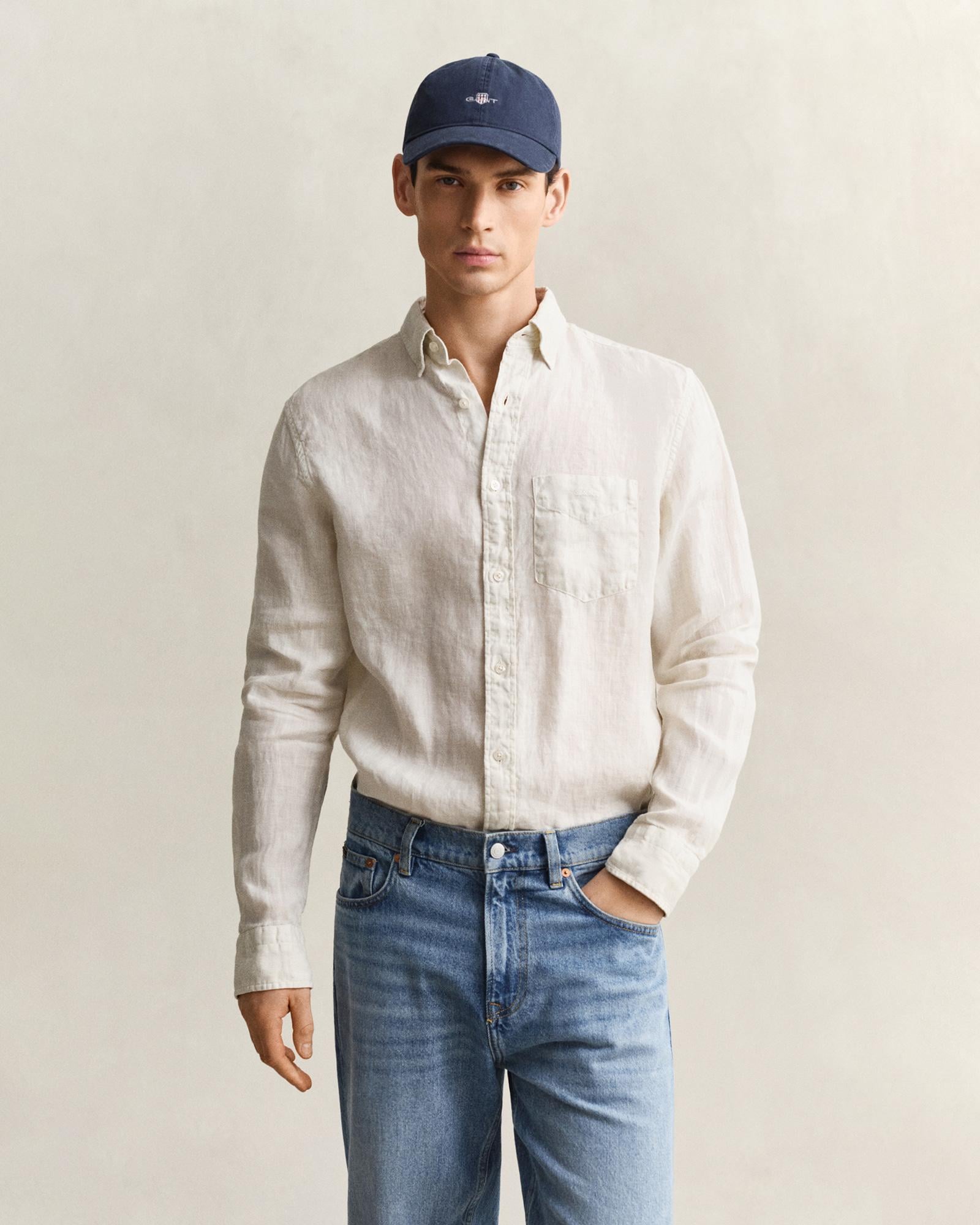 GANT Erkek Bej Regular Fit Gömlek