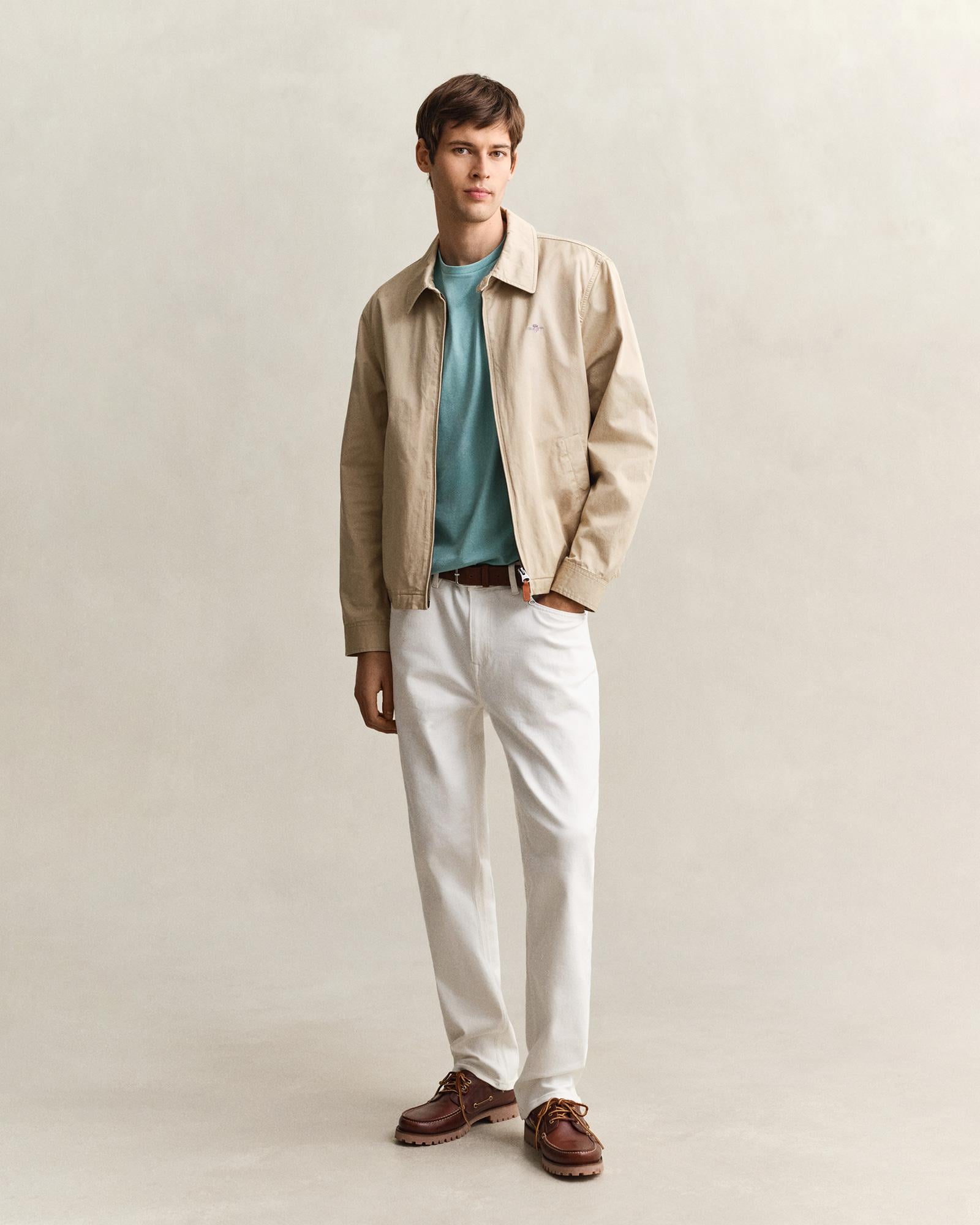 GANT Erkek Mavi Bisiklet Yaka Regular Fit Logolu T-Shirt