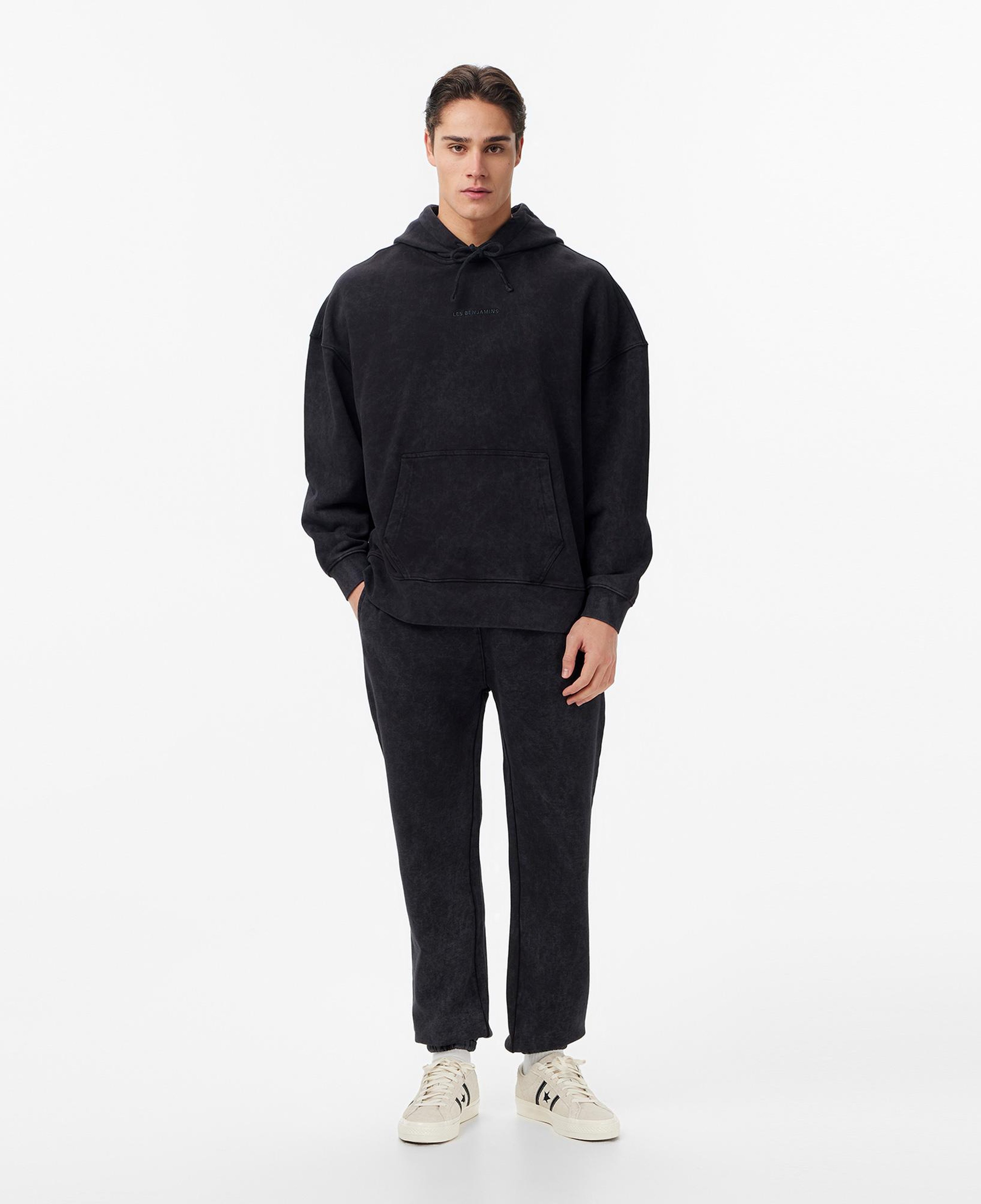 Les Benjamins Oversize Fit Erkek Siyah Hoodie